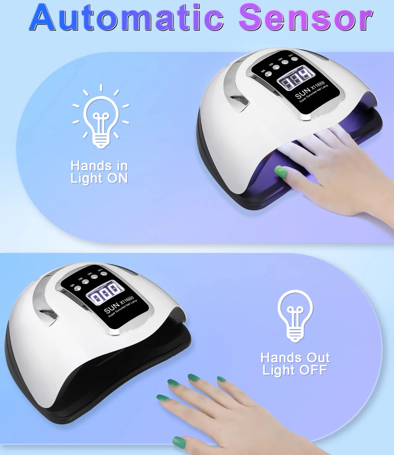 Zawaer Lampada UV LED 280W 66pcs Curare Rapidamente Unghie Pedicure, con Sensore Automatico e Schermo 4 Timer per Manicure a Casa e in Salone