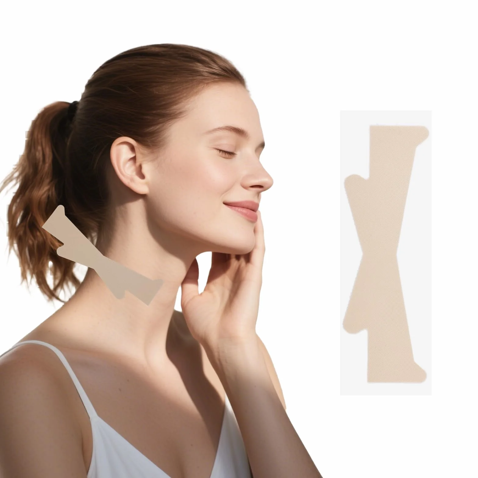 20pz Invisibili Istantanei Nastro Sollevamento Collo, Riutilizzabili Elastiche Cerotti Antirughe Collo Impermeabili e Traspiranti Nastro Sollevamento Viso da Usare Prima Trucco