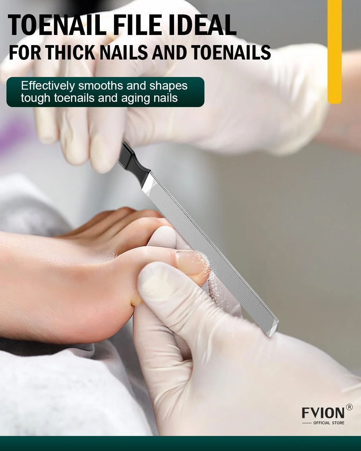 FVION Lima Unghie Piedi Professionale per Unghie Spesse e Dure – Lima per Unghie dei Piedi in Acciaio Inox, Nail File per Manicure e Pedicure Uomo e Donna