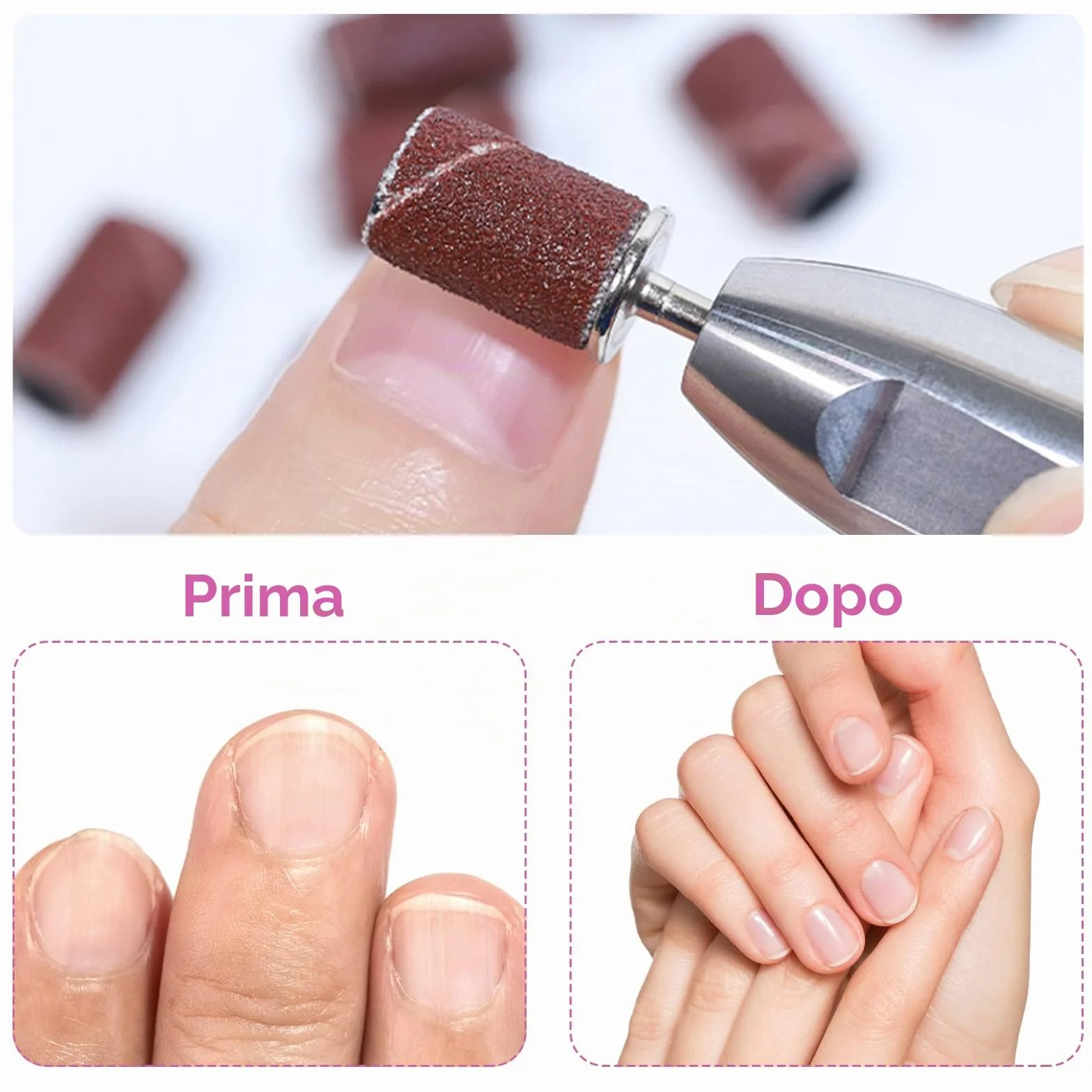 120 Pezzi Nastri Abrasivi Manicure, 80# 120# 180# 240# Levigatura Bande, Bande Abrasive con Punte per Fresa Unghie per Pedicure del Manicure del Trivello del Unghie Macchina