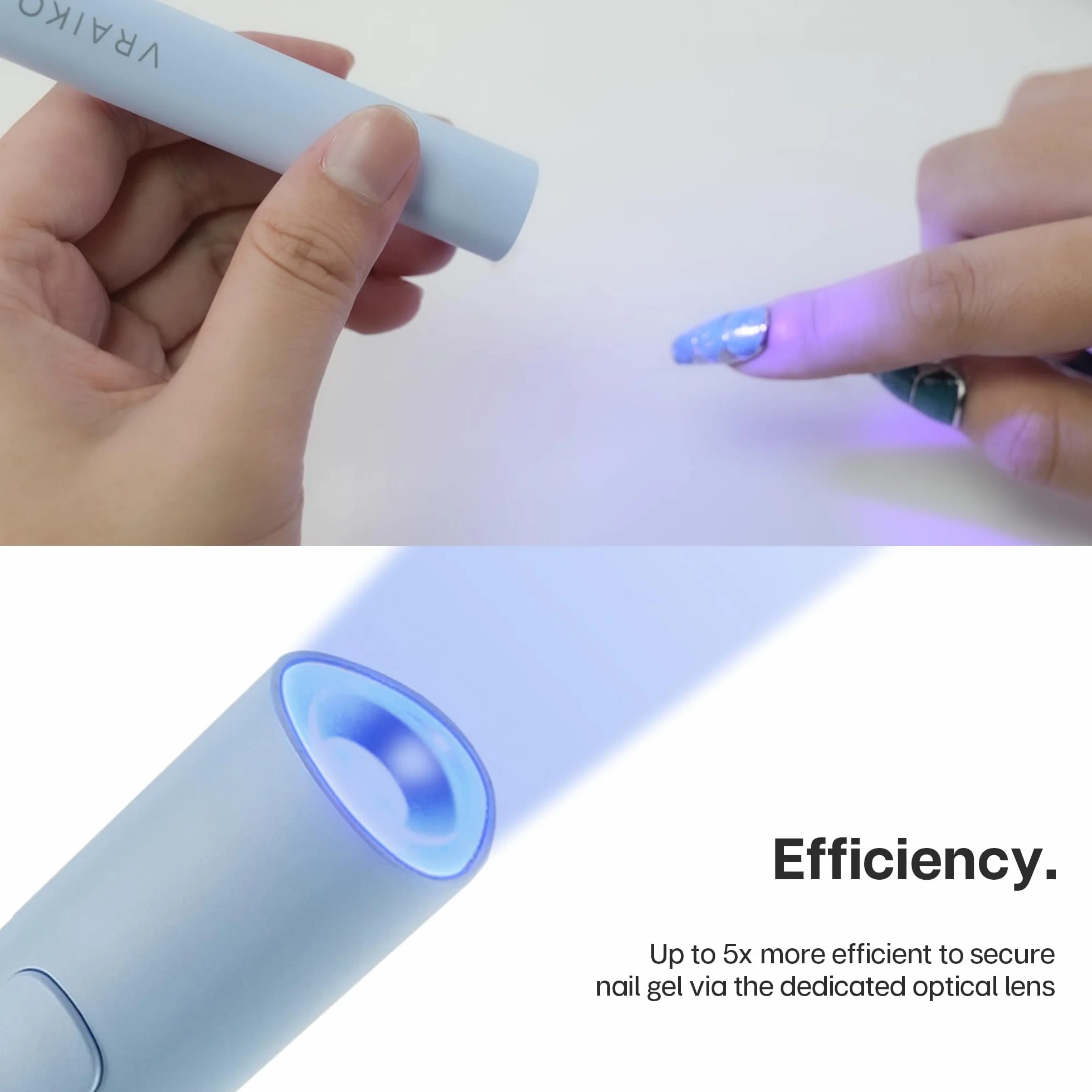 VRAIKO Minicicure, lampada UV portatile per unghie in gel, lampada UV portatile con supporto, mini lampada LED ricaricabile per asciugatura rapida (Blu)