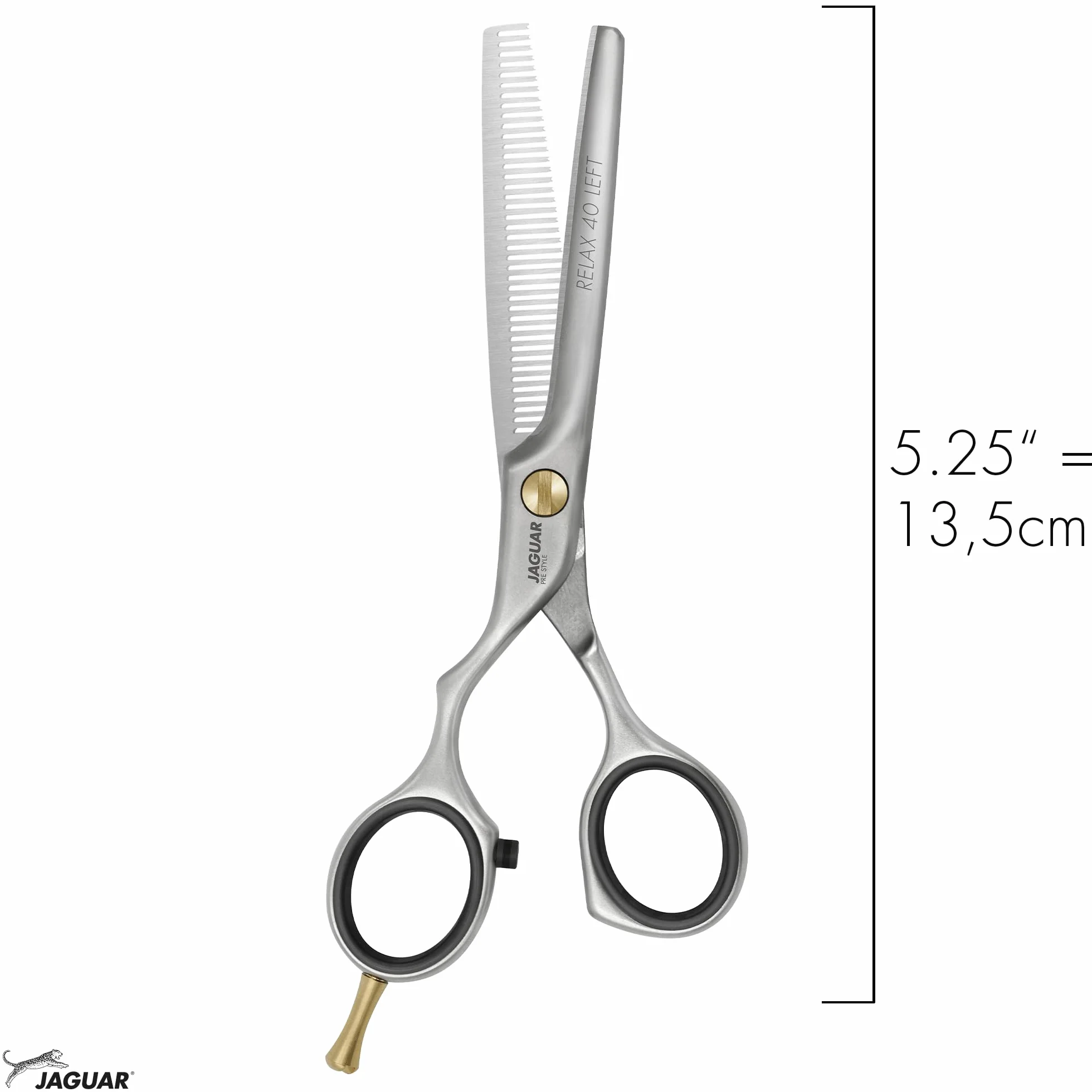 JAGUAR Forbici da modellazione PRE STYLE RELAX 40 LEFT 5.25” | Forbici da modellazione per mancini con 40 denti sfalsati | finitura opaca | Made in Germany