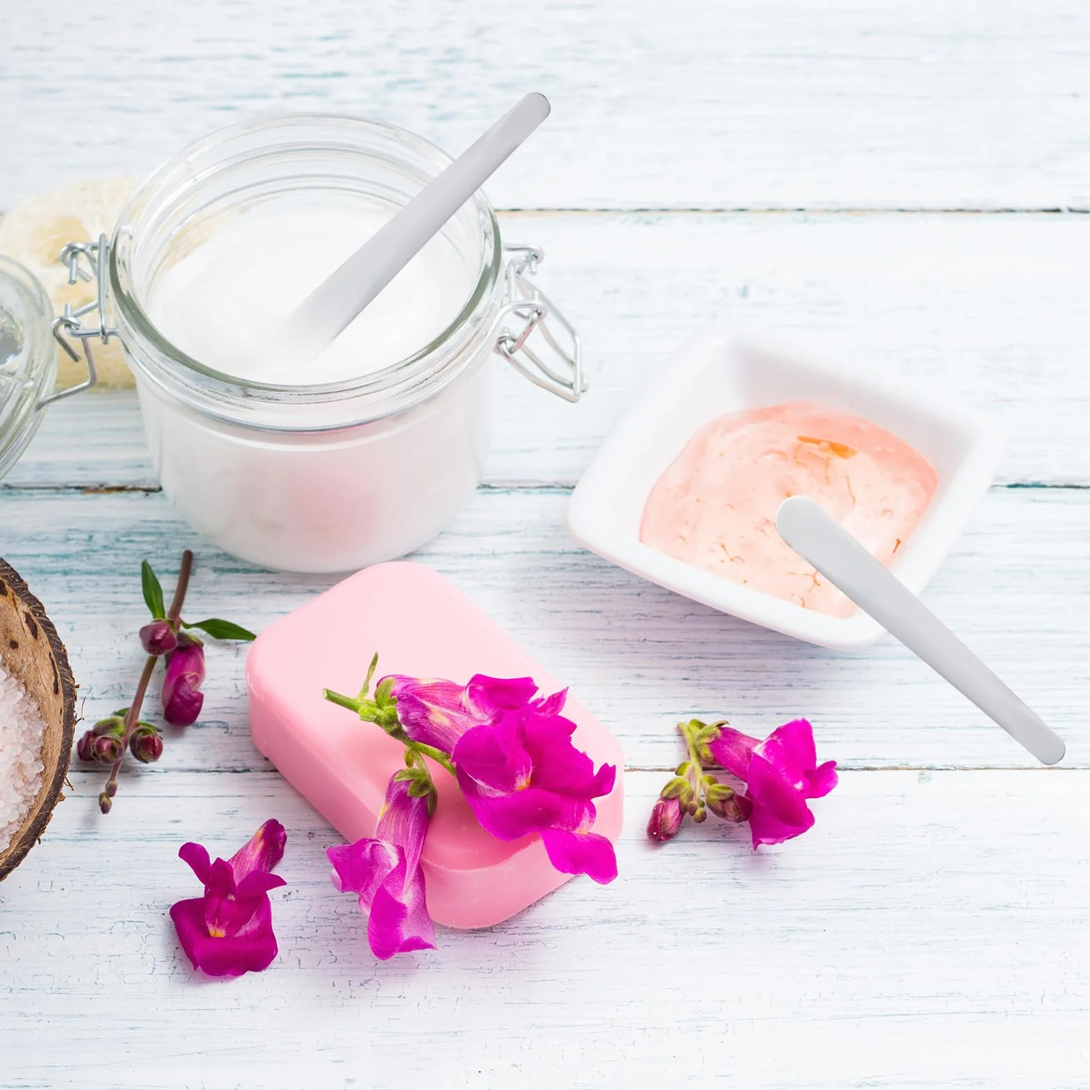 Spatola Cosmetica, Spatola per Crema Viso da 100 conteggi, spatola plastica Trucco, tavolozza per Crema Viso, Mini spatola, Adatta per miscelare e campionare lozione idratante