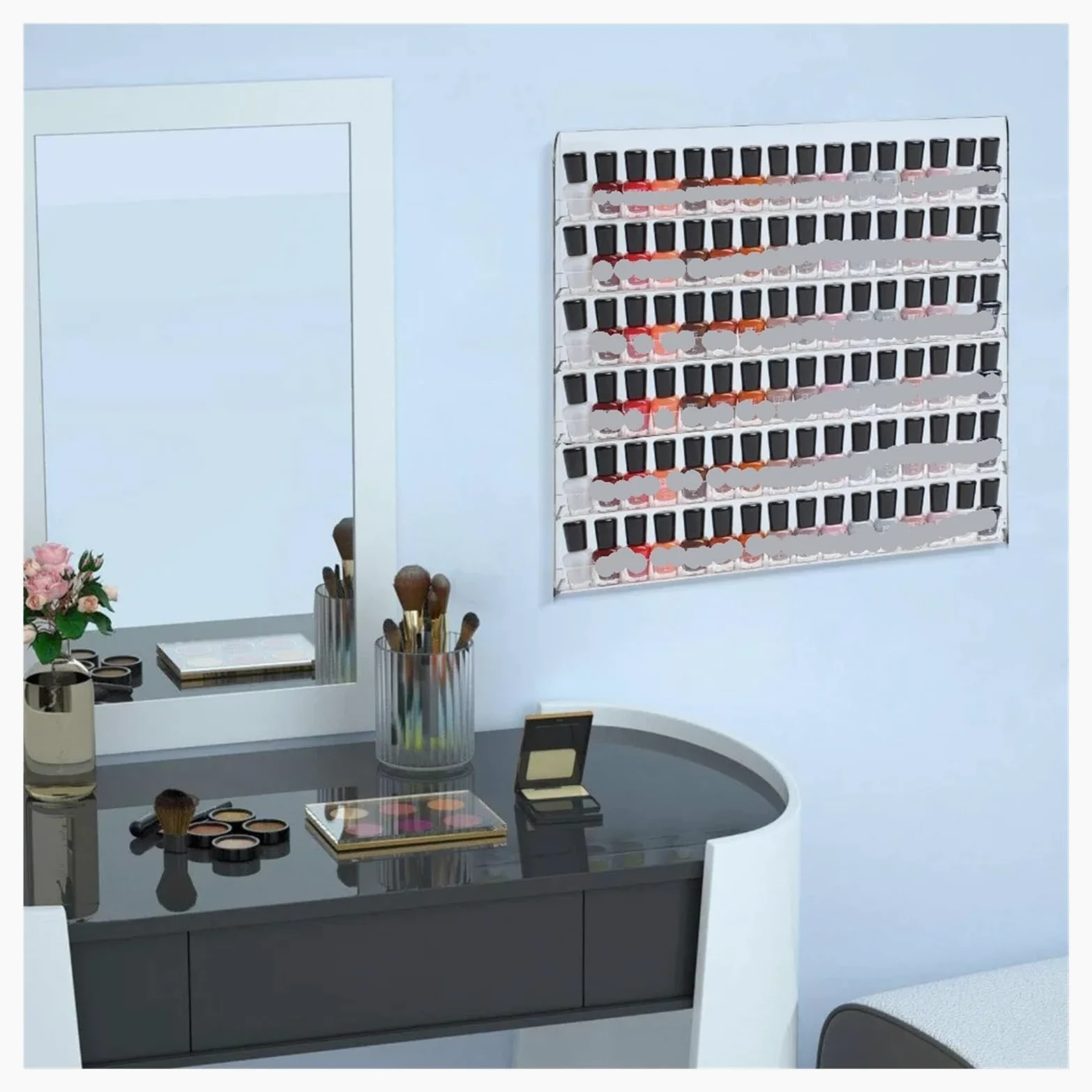 Espositore for Smalto da Parete, Organizer for Smalto a 6 Strati, scaffale Trasparente for Oli Essenziali per Manicure, Salone di Bellezza