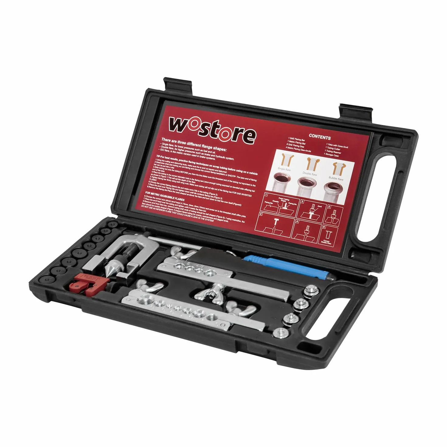 Wostore Kit svasatura tubo freno svasature singole doppie SAE bolla ISO taglierina tubi alesatore 3/16-5/8" 7 misure