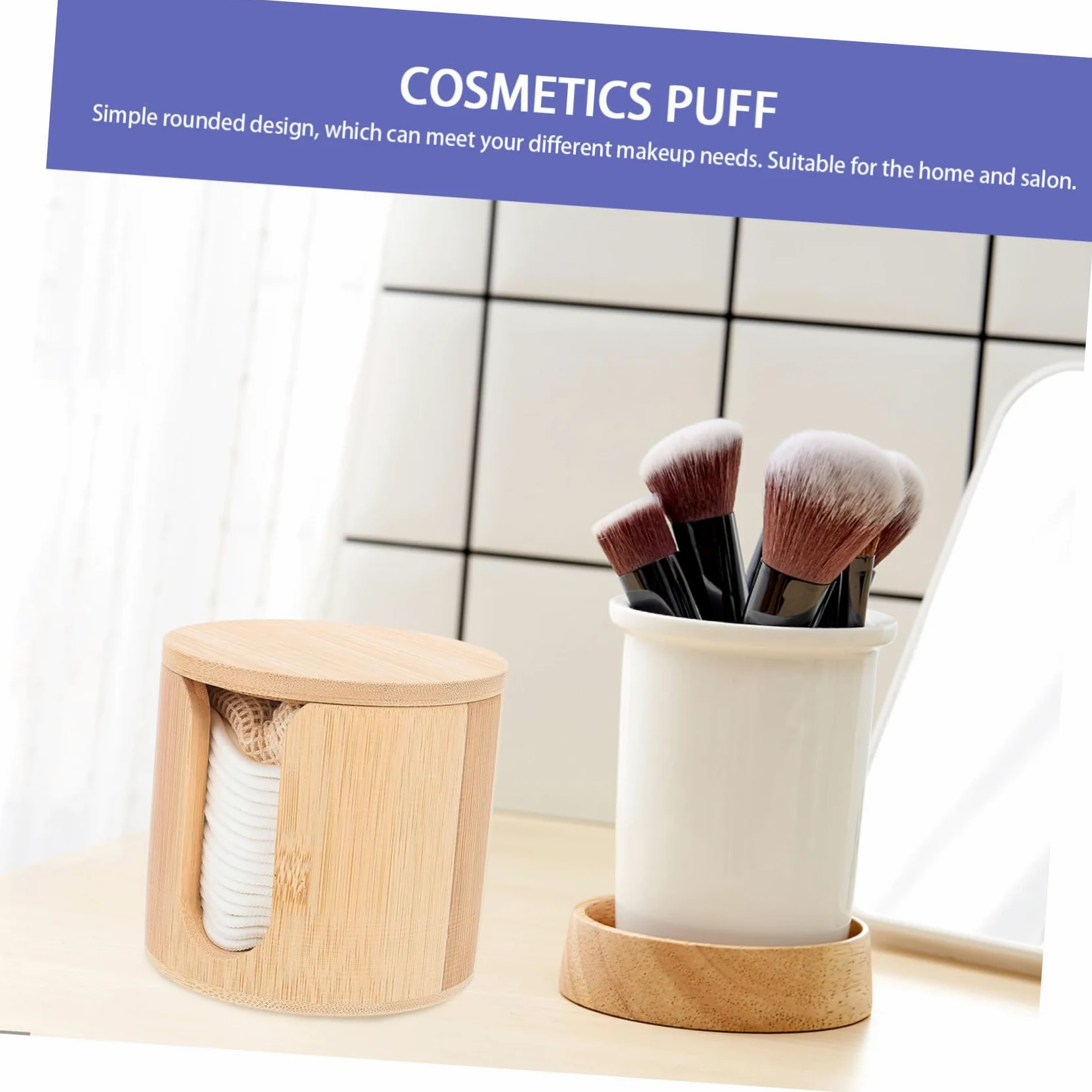 Dischetti Struccanti Riutilizzabili Set in Bamboo per Viso | Tonalità Kaki, Forma Arrotondata, Uso Semplice a Casa o Salone, Presa Naturale e Confortevole del Make-up