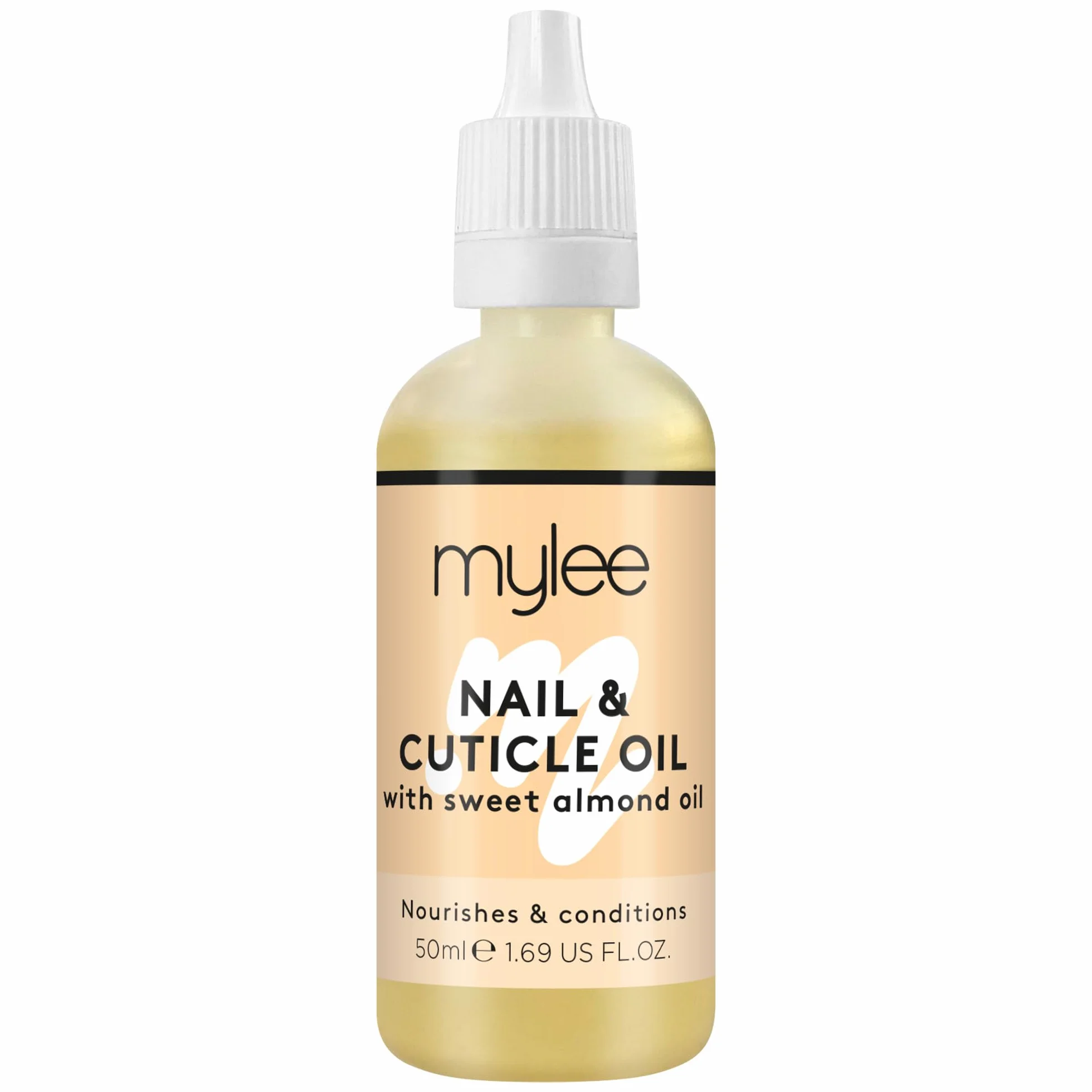 Mylee Olio per Unghie e Cuticole alle Mandorle Dolci 50ml – Olio Balsamo Profondamente Idratante e Nutriente, Formula non Grassa e Senza Residui, Non Unge, Delicatamente Profumato