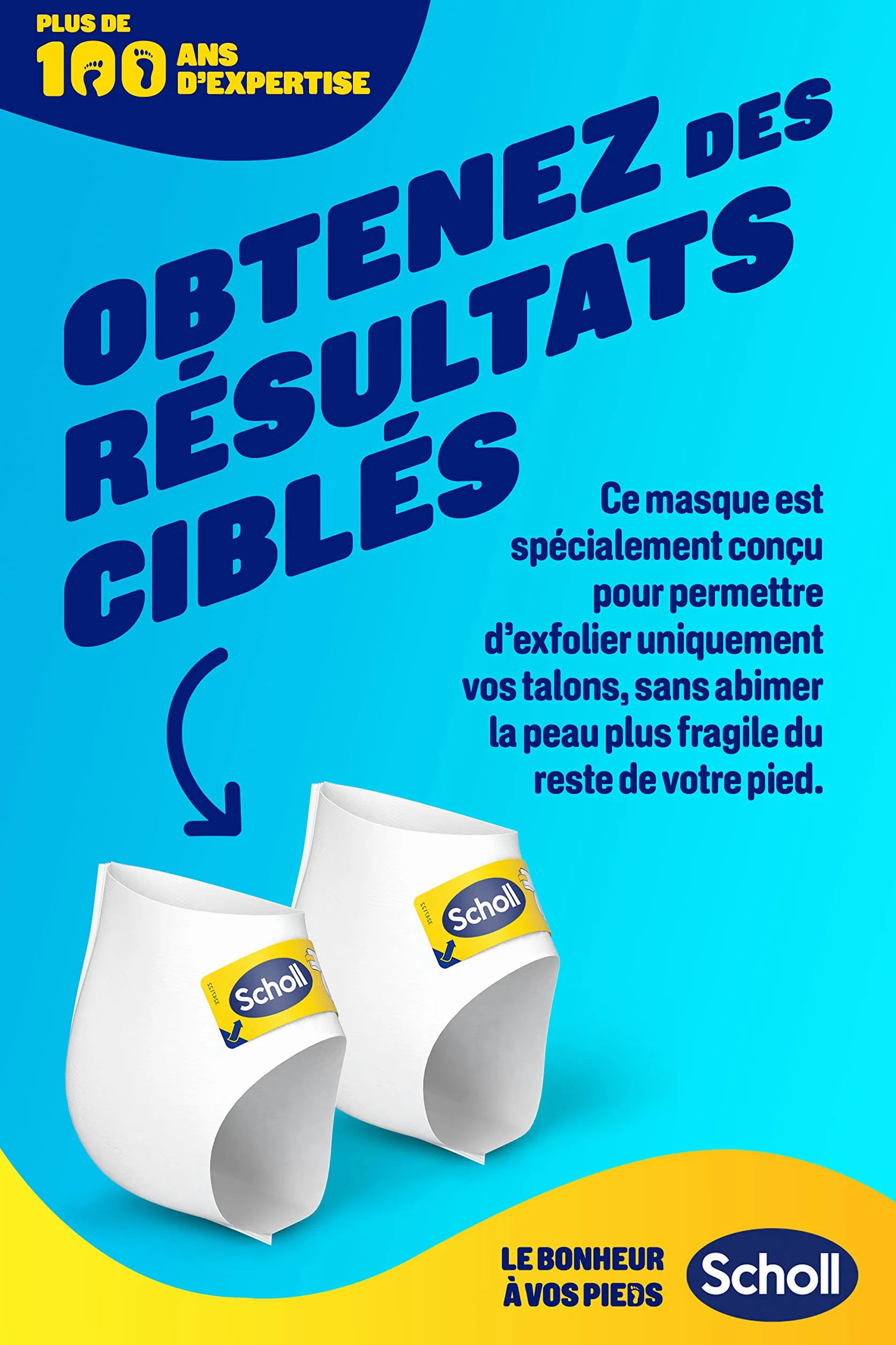 Scholl Maschera per piedi esfoliante con tacco – peeling piedi – elimina calli – cura dei piedi efficace – 2 calzini