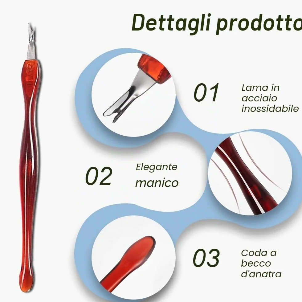 Forchetta per Cuticole 6 Pcs Cuticle Trimmer Pusher Rimozione Manicure