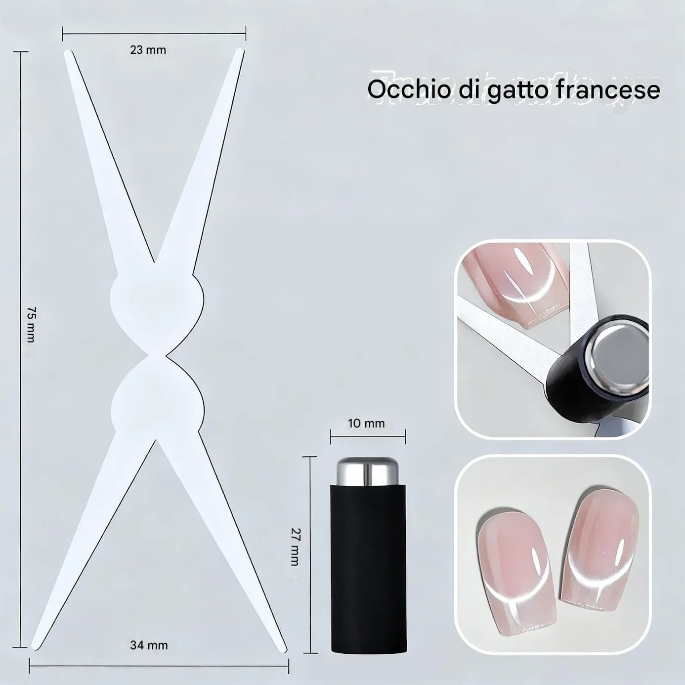 Attrezzo Magnetico per Unghie,Doppia Testa Strumento Unghie - Strumento Magnetico Manicure,per Salone Feste Matrimonio Casa Pendolari Principianti