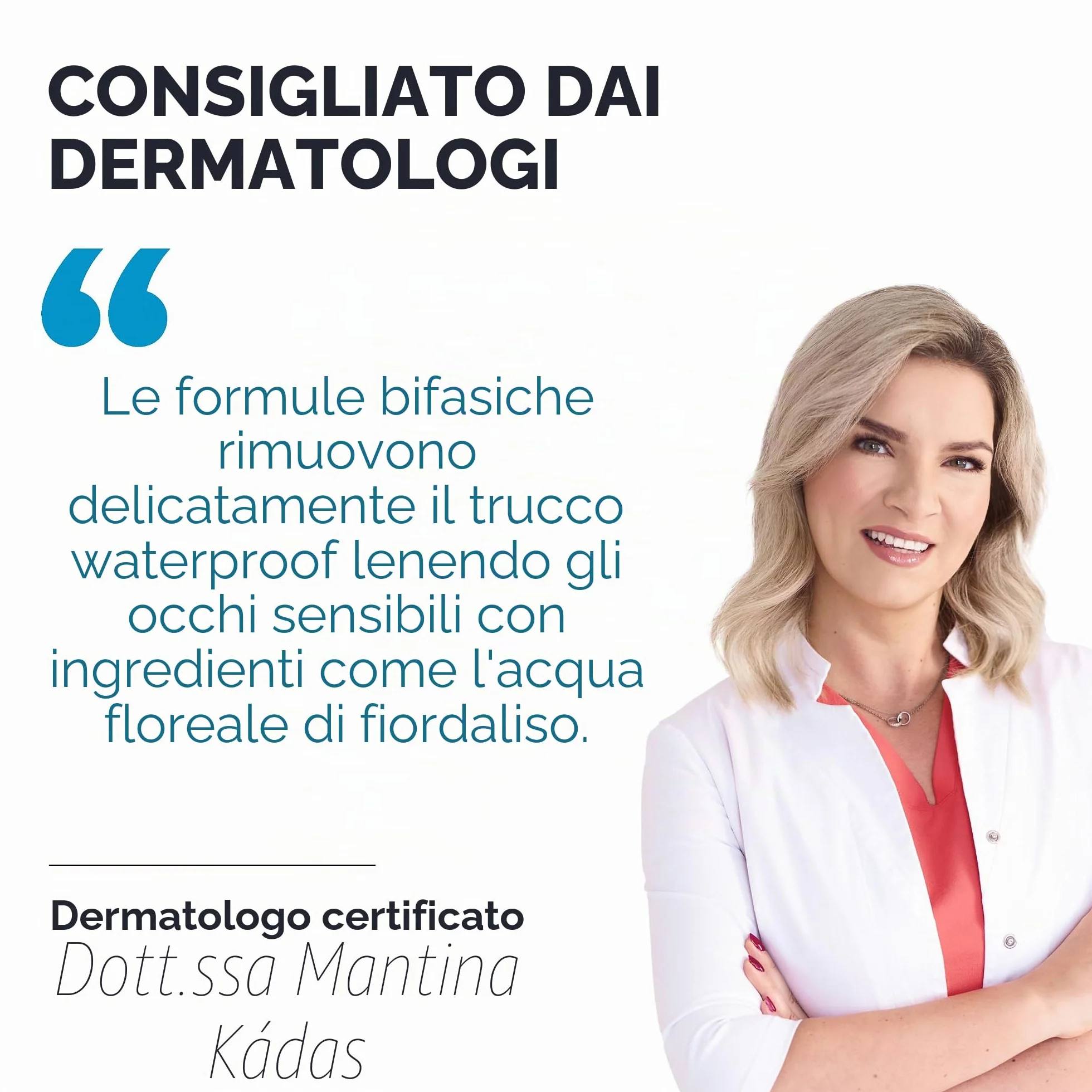 URIAGE Struccante occhi waterproof con ACQUA DI FIORDALISO - Rimuove trucco waterproof, pelle morbida, senza parabeni
