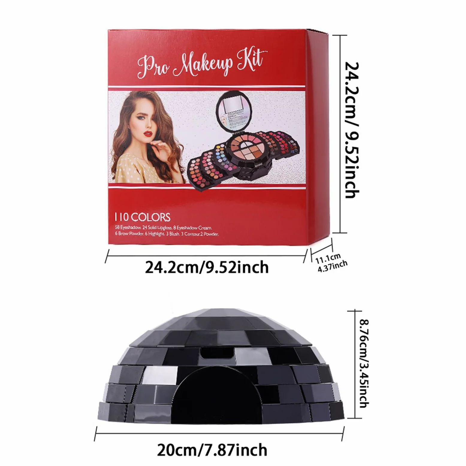 Kit Trucco Completo Molto Pigmentata Portatile Con Specchio Versatile | Set Trucco Principianti, Facile da Utilizzare e Comodo Ombretto, Correttore, Eyeliner, Sopracciglia, Illuminante, Compatta V