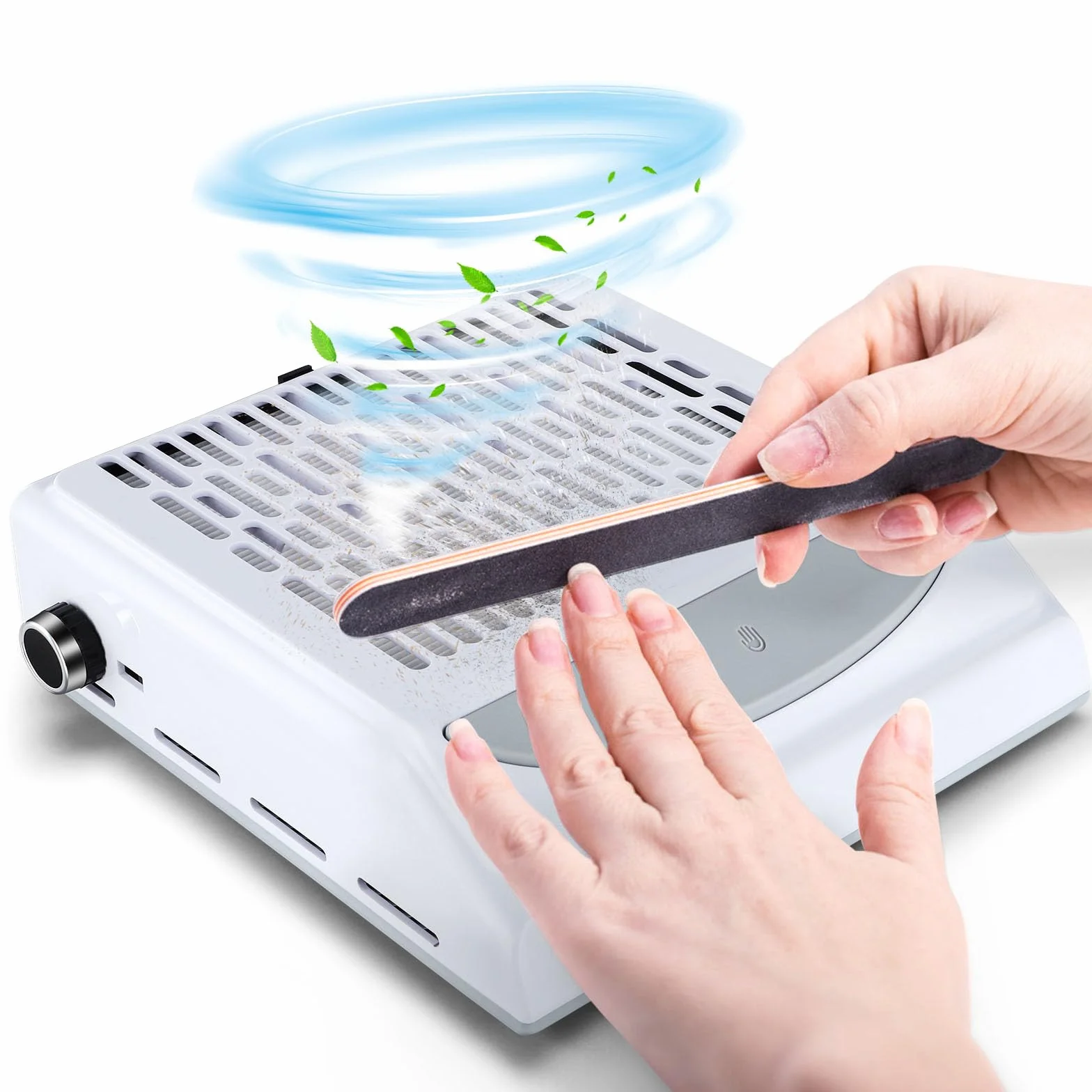 Aspiratore Unghie 100W,aspiratore unghie professionale,Vacuum Nail Speed Regolabile,Aspirapolvere per Manicure con Velocità Regolabile,Filtro Riutilizzabile e USB per Ricarica Smartphone