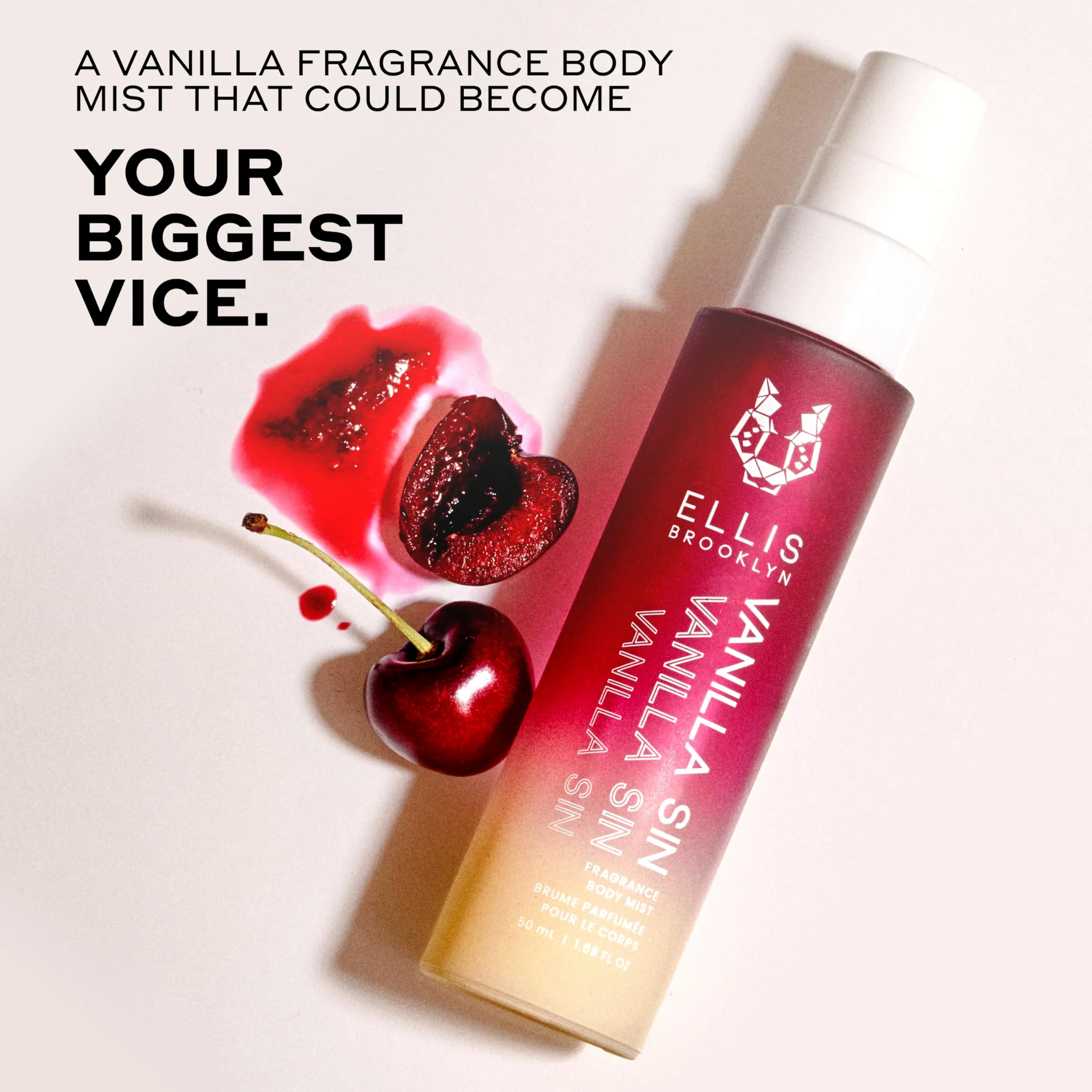 Ellis Brooklyn Vanilla Sin Hair And Body Mist - Profumo Gourmand con amarena, fresia fresca e vaniglia bourbon, profumo vegano prodotto negli Stati Uniti