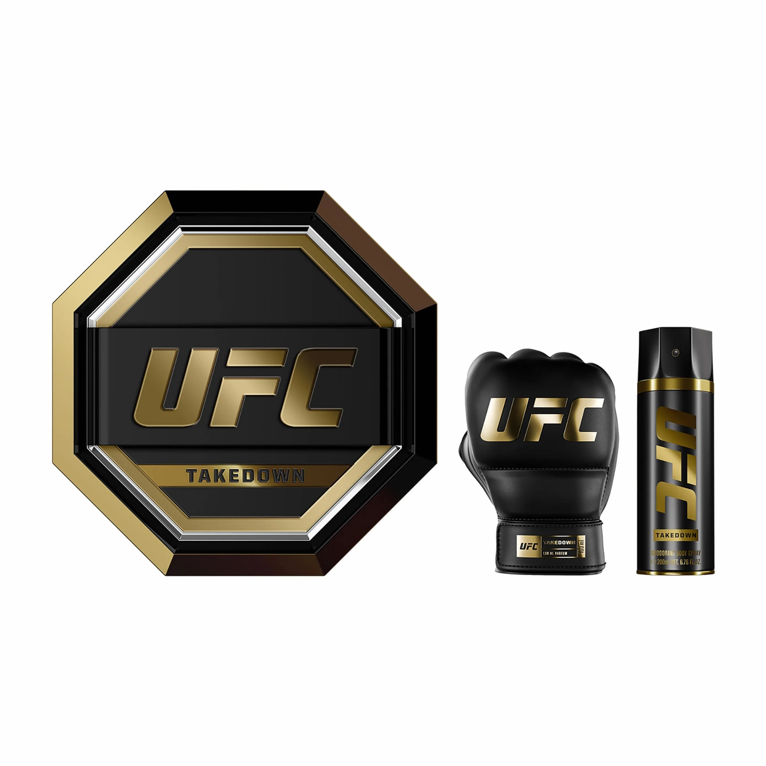 UFC Takedown Confezione Regalo Profumi Uomo 2 Pezzi Eau de Parfum 100ml e Body Spray 200ml Set Fragranza Marina e Legnosa