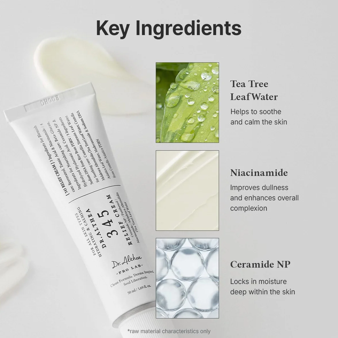 Dr.Althea 345 Relief Cream con PDRN e Niacinamide 50ml, Vegano Coreano per Cura della Pelle