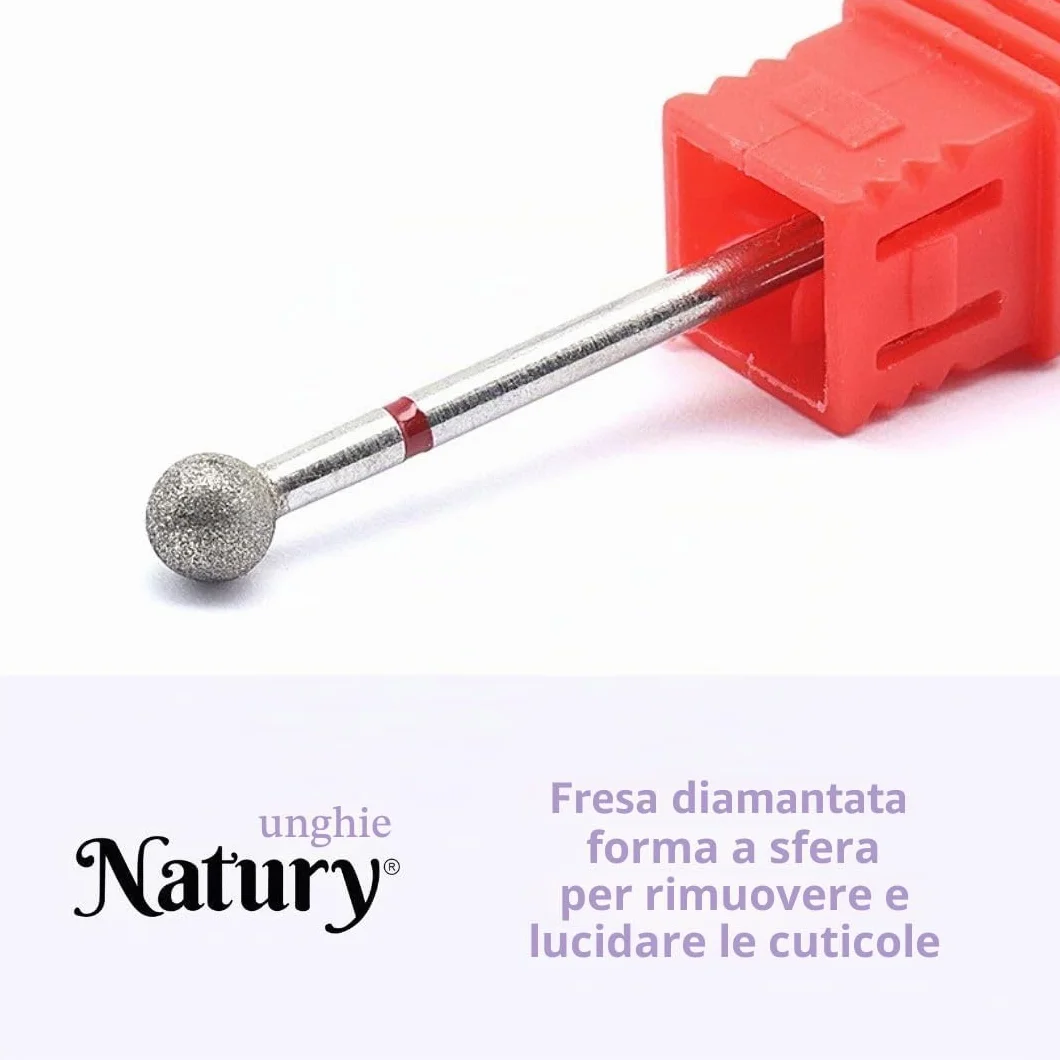 Natury Nails Punta diamantata per tornio 4,7 mm grana fine