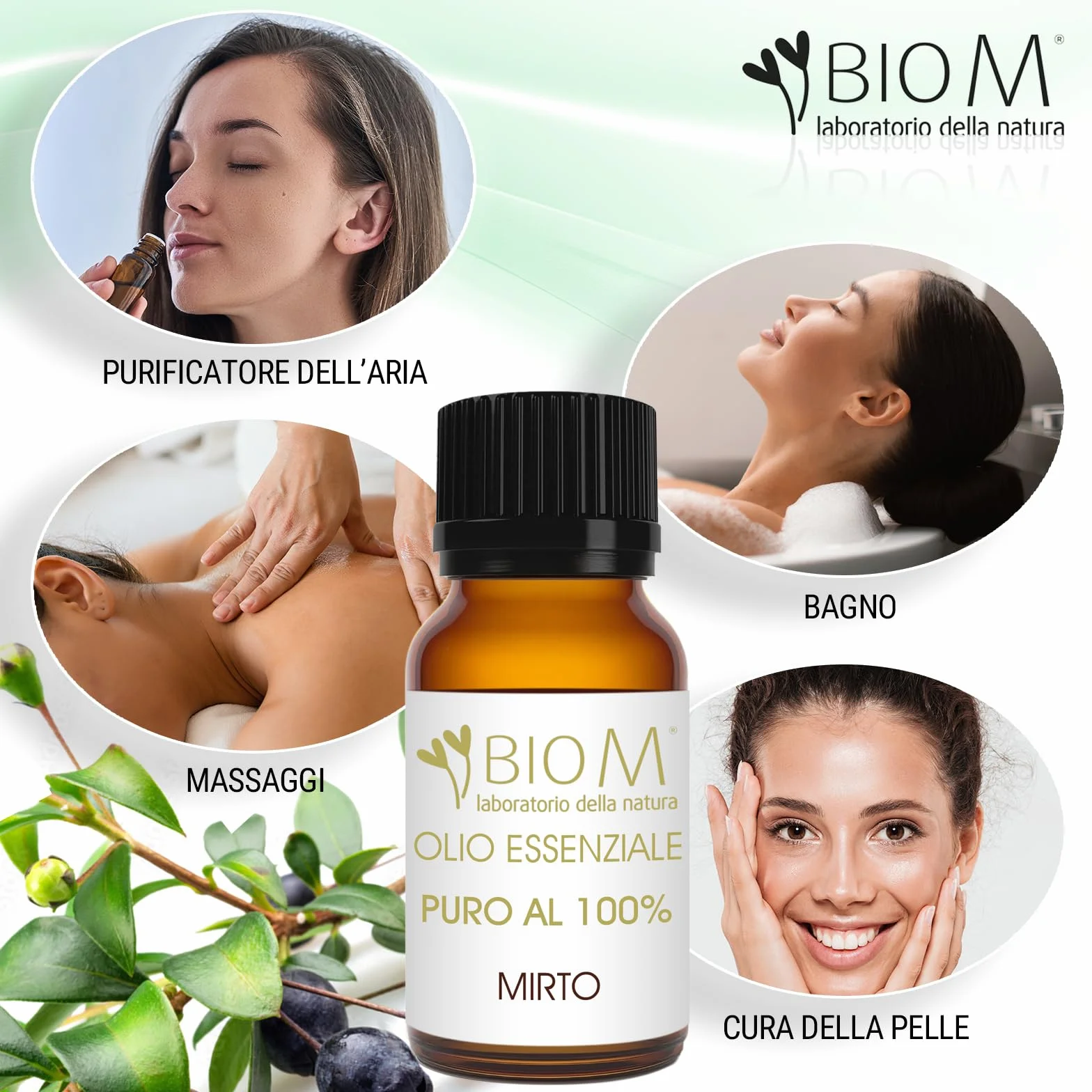 Olio Essenziale di MIRTO PURO BIO 10ml 100% Naturale Italiano per Aromaterapia
