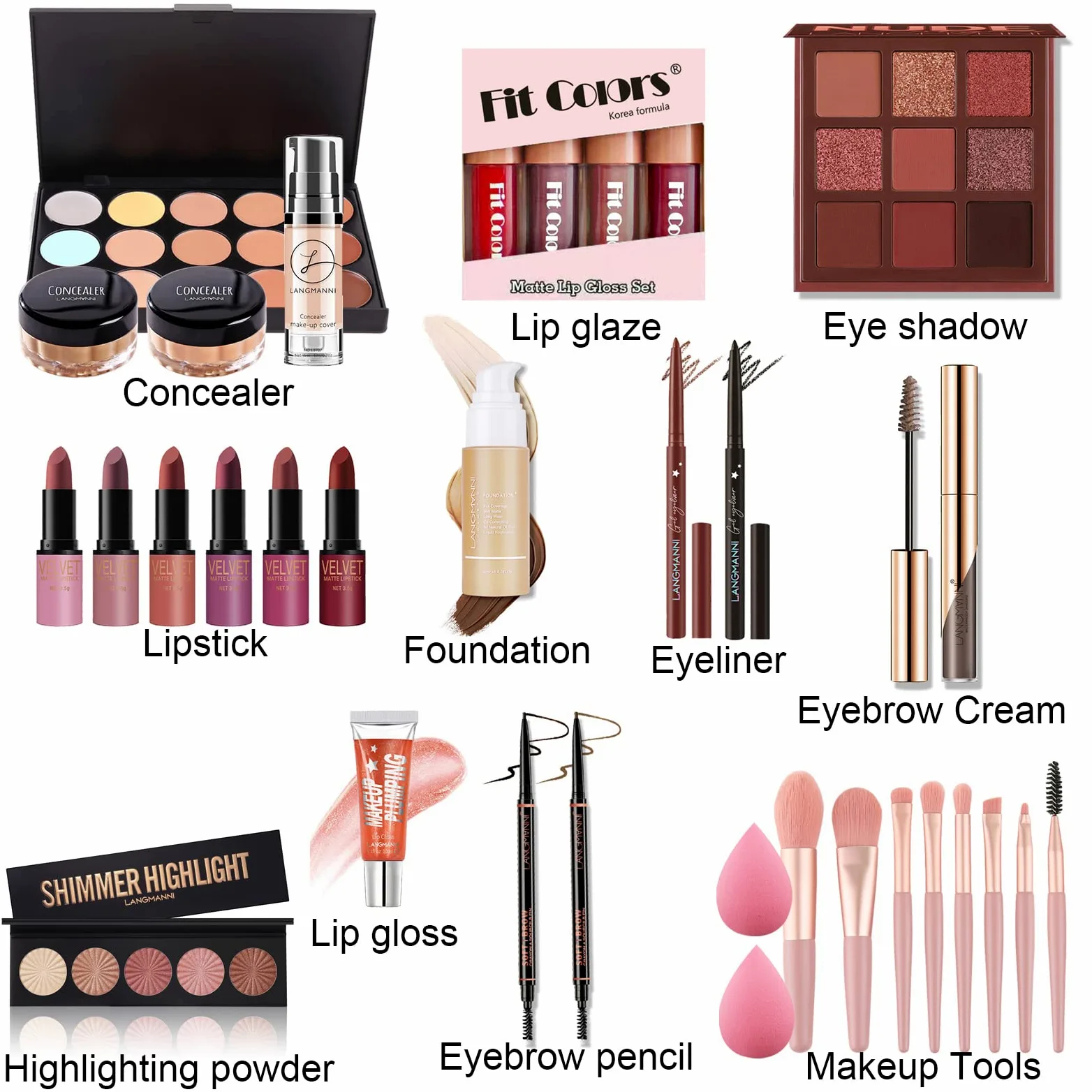 All in One Make Up Set Trucco Da Donna, Kit Starter Kit Multifunzione Cosmetico Trucco Con Palette di Ombretti, Rossetto, Eyeliner, Mascara, Pennello per Donne Ragazze
