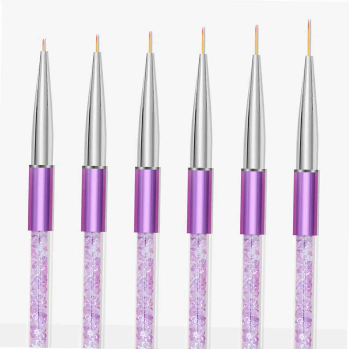 Healvian 3 Set Di Penne Per Nail Art Linee Di Trazione Design Per Unghie Penne Con Estremità in Metallo Pennelli Per Manicure Strumenti Per Nail Art Set Da 6 Pezzi*3
