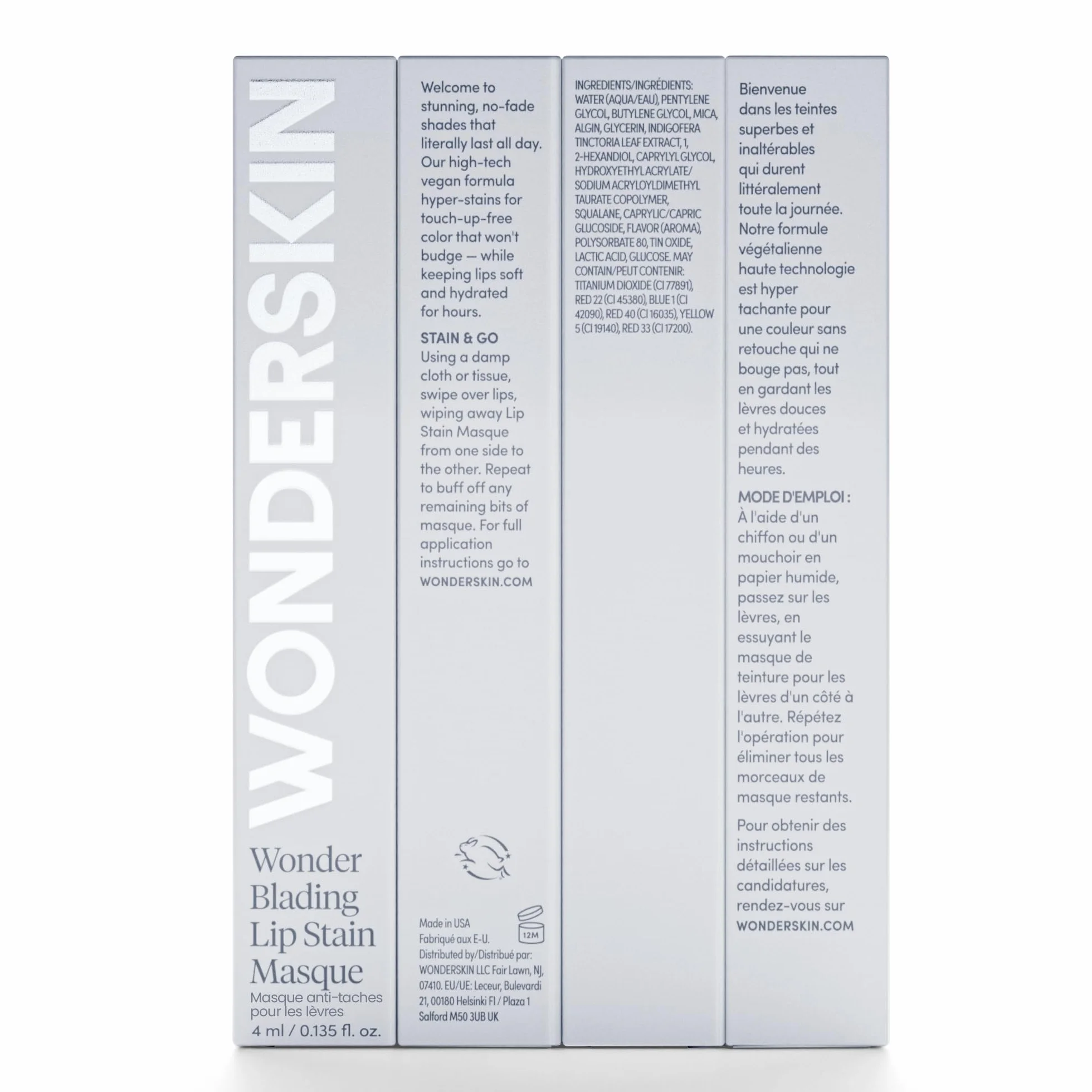 Wonderskin Wonder Blading Lip Stain Peel Off Masque Tinta Per Labbra Nude Lunga Durata Resistente All'Acqua Finitura Opaca