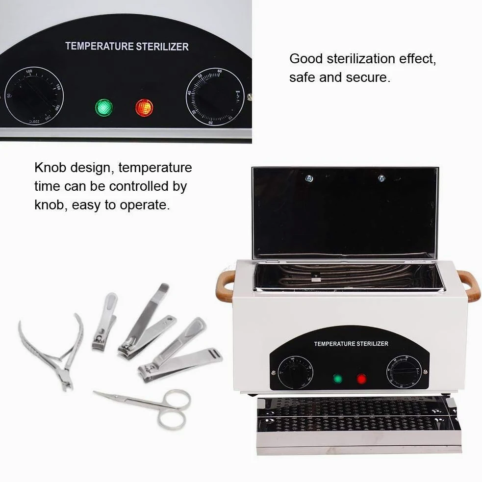 Strumento sterilizzatore, nail art strumento sterilizzatore per manicure ad alta temperatura per salone bellezza parrucchiere studio casa Pulitore a ultrasuoni Vaschetta Professionale Pulizia Protesi