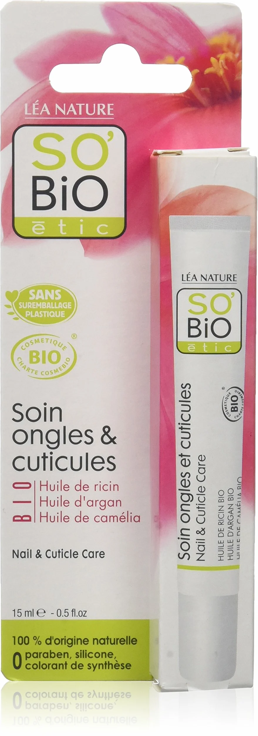 So' Bio étic Cura Unghie/cuticole all' Olio di ricino Bio 15 ml – Set di 2