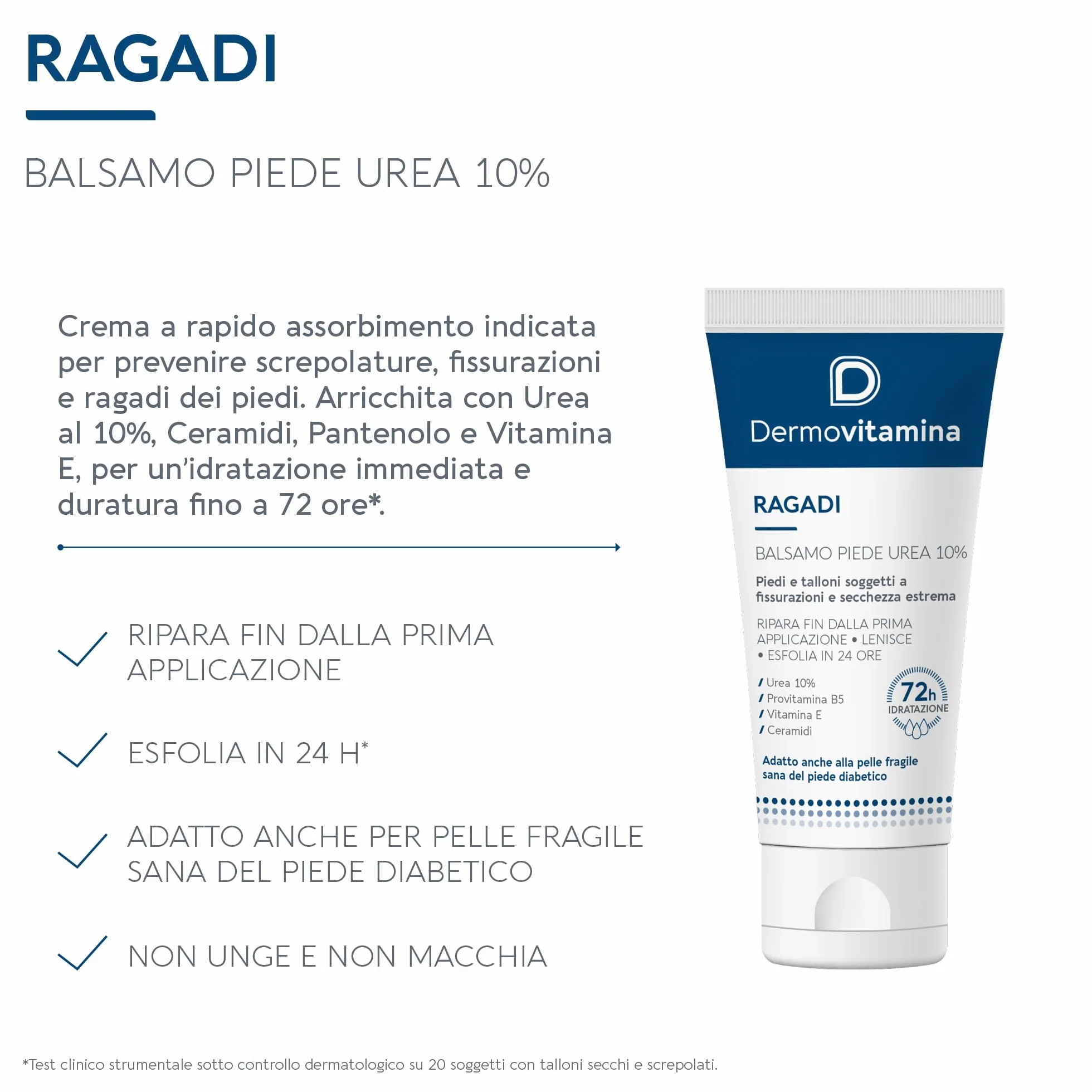 Dermovitamina Ragadi Piede Balsamo Urea 10% Crema Piedi Riparatrice 75ml
