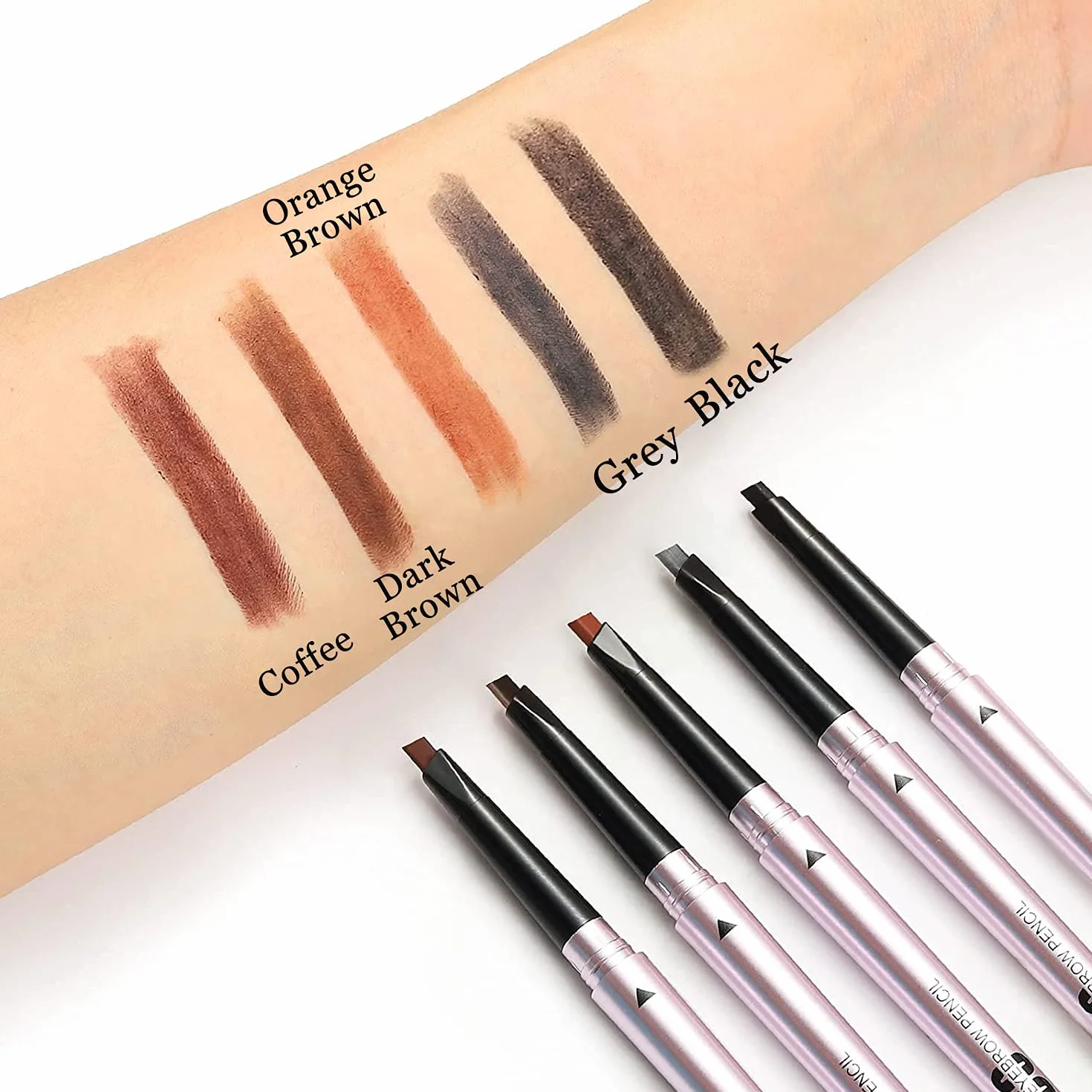 Mihqy Matita per sopracciglia,Sopracciglia Brow Ultra Slim, Waterproof, Tinta Sopracciglia, Matita per Sopracciglia a Doppia Estremità（Marrone Scuro）