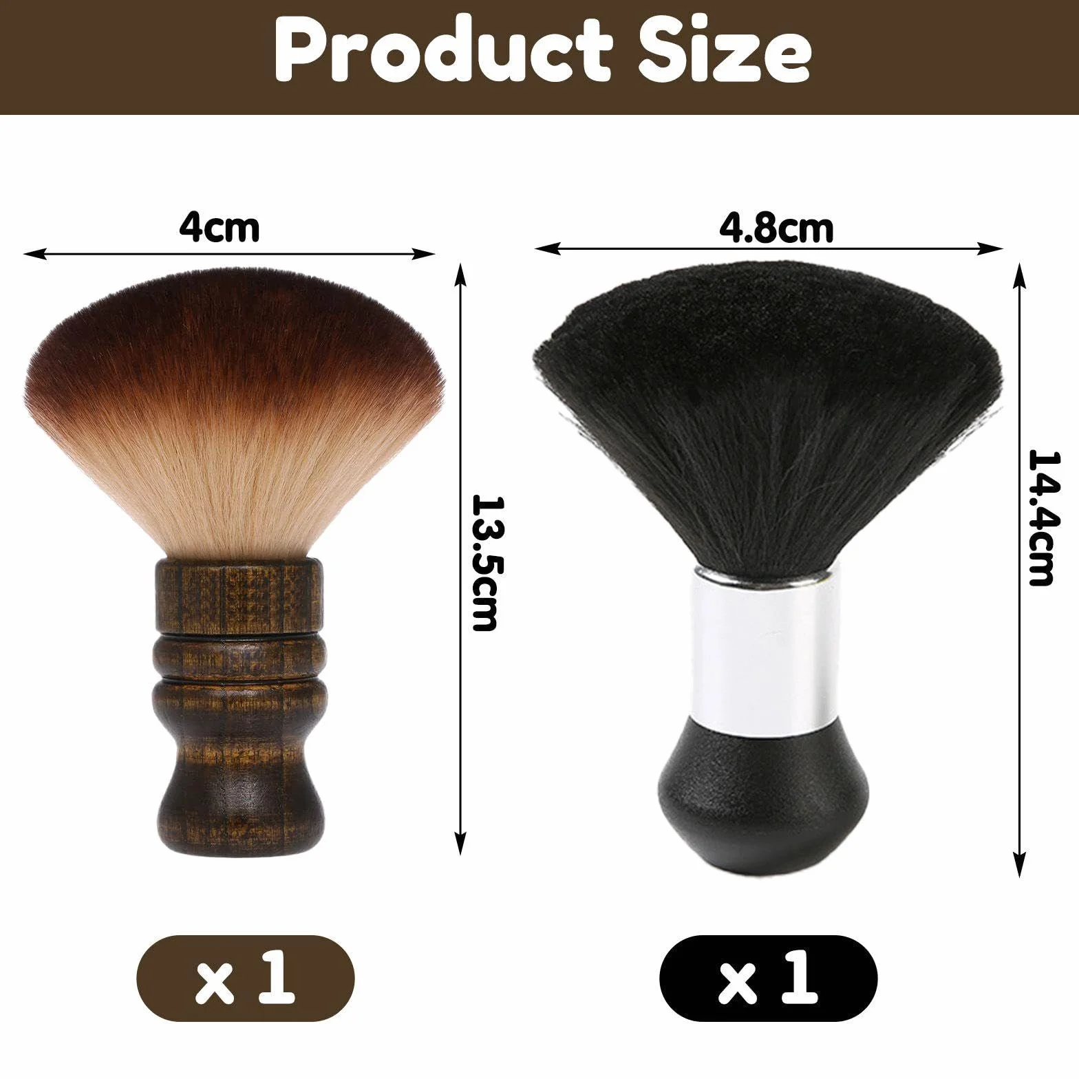 Spazzole Per Capelli Da 2 Pezzi, Strumenti Da Barbiere, Spazzole Per La Depilazione Della Polvere, Strumenti Di Pulizia, Accessori Per Parrucchiere.