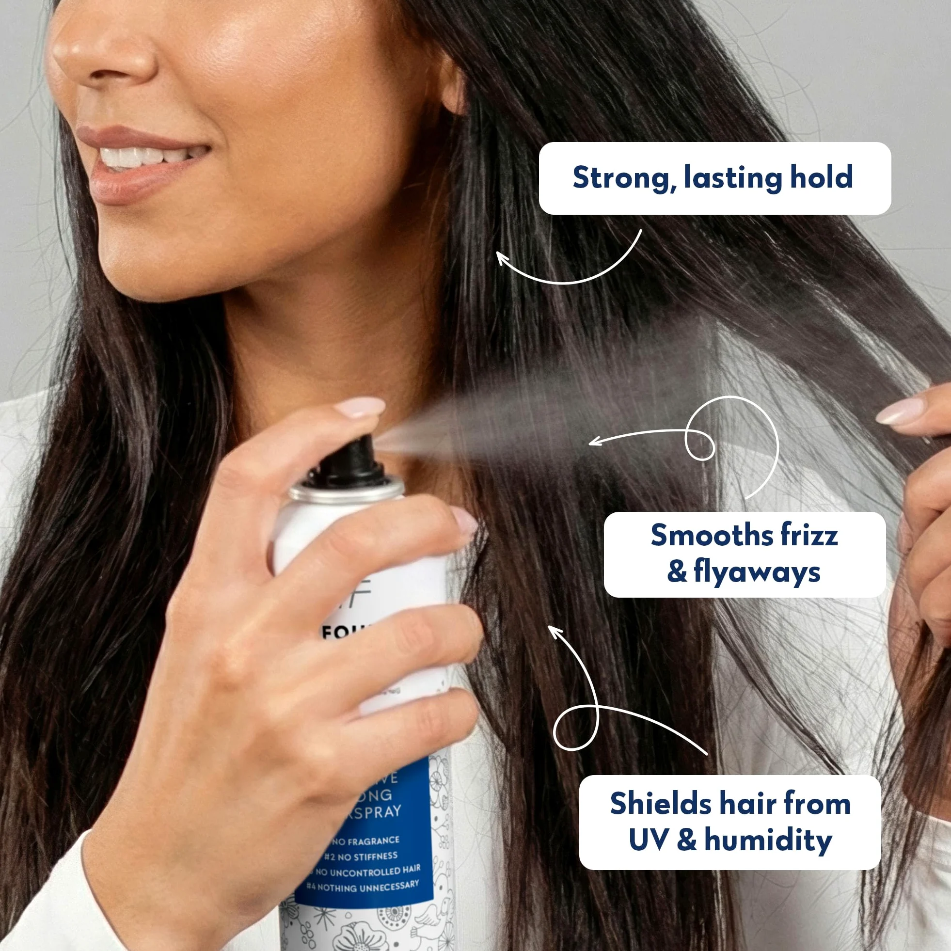No nothing Sensitive Strong Hairspray - Spray di finitura senza profumo - Lacca per capelli a tenuta forte senza profumo con tenuta flessibile per styling con protezione dall'umidità - Ipoallergenico