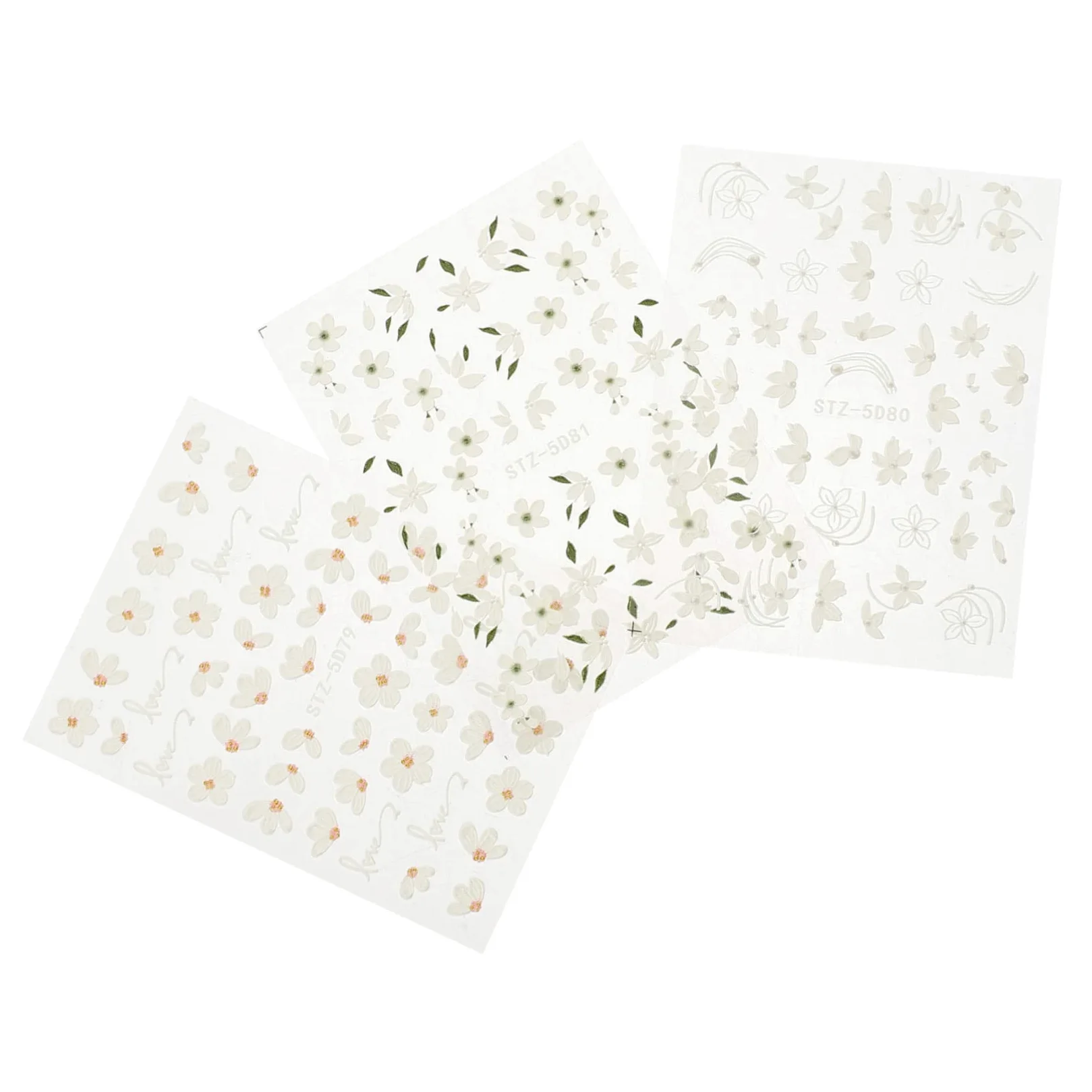 VALICLUD 5 Set Ornamento Per Unghie Gel Nail Stickers Gel Nails Stickers Decalcomanie Per Le Nail Art Uv Adesivi Per Unghie Per Le Nail Art Decalcomanie Per Unghie Resina 3 Fogli*5