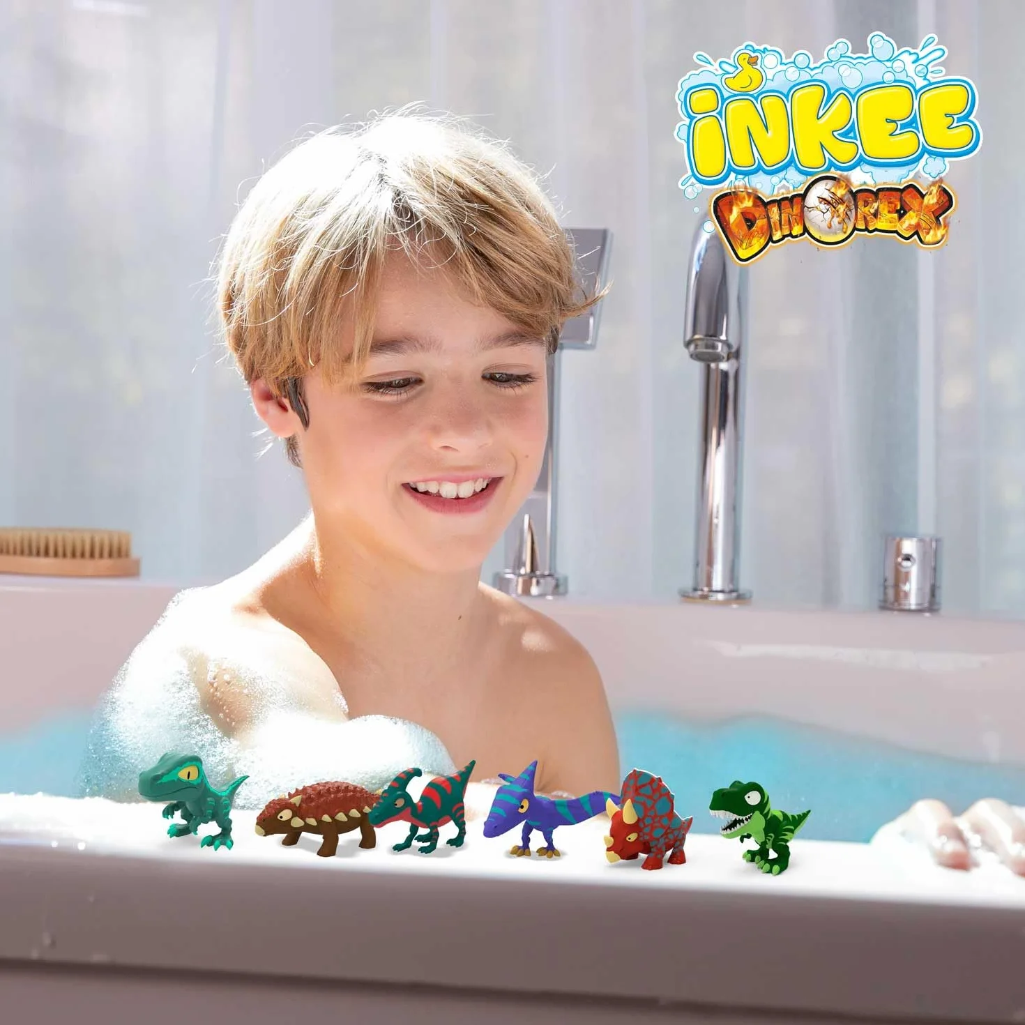 INKEE Scatola con 6 bombe da bagno con sorpresa de Dinosauro per bambini, Idea Regalo, giochi da bagno