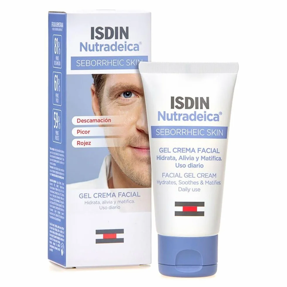 ISDIN Nutradeica Seborrheic Skin Gel Crema Viso (50 ml) | Idrata, Lenisce e Opacizza | Per Pelli a Tendenza Seborroica | Uso Quotidiano