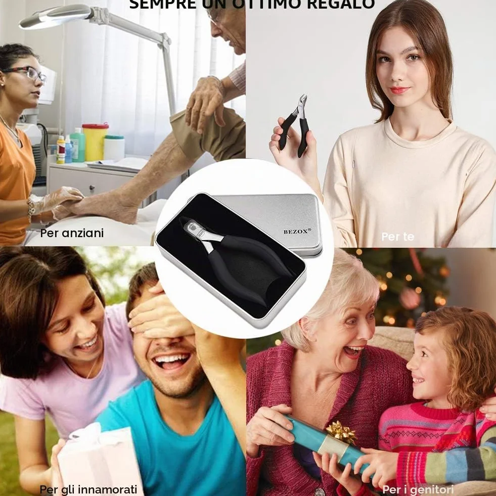 BEZOX Tronchesino Tagliaunghie di Precisione per Piedi Unghie Spesse Incarnite con Custodia
