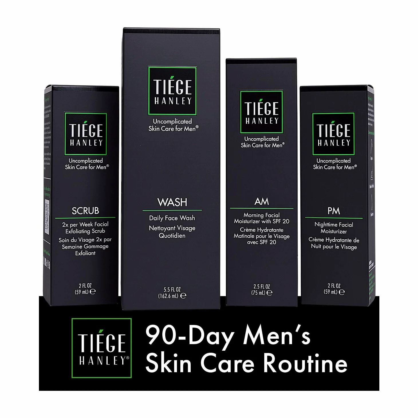 Tiege Hanley Routine Essenziale Di Cura Della Pelle Da 90 Giorni Per Uomo (Livello 1) - Leviga, Idrata E Proteggi La Tua Pelle Il Set Per La Cura Della Pelle Maschile Include Detergente Per Il Viso