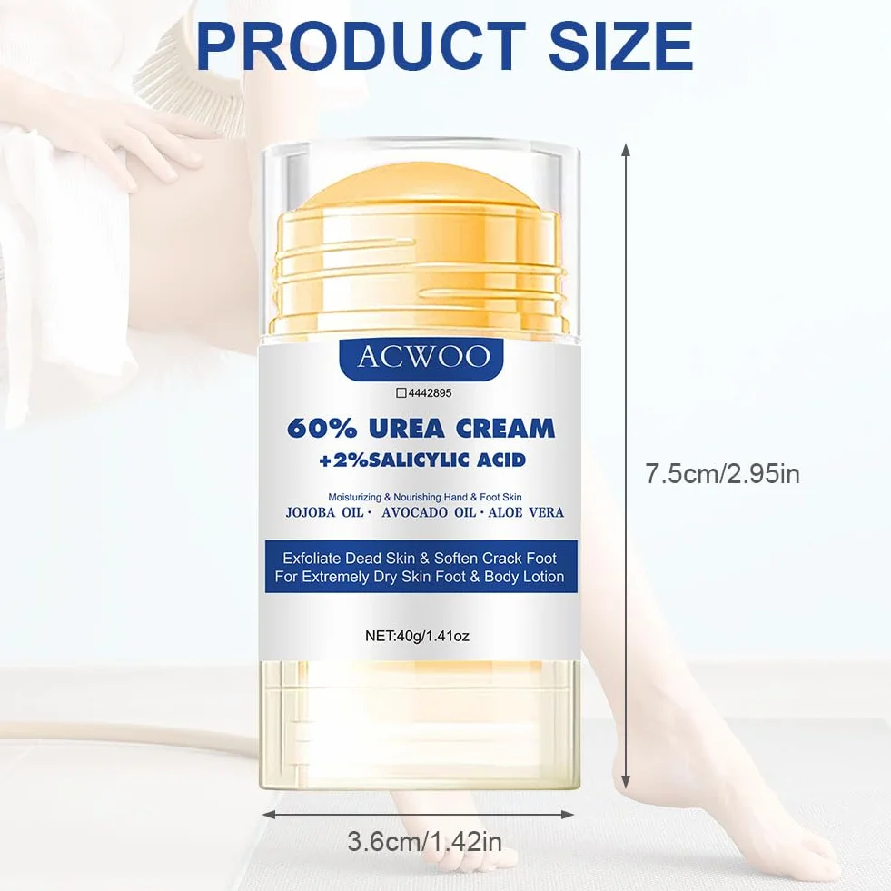 ACWOO Crema Piedi Urea 60%, 40g Crema Talloni Screpolati, Crema Idratante per Calli e Ragadi