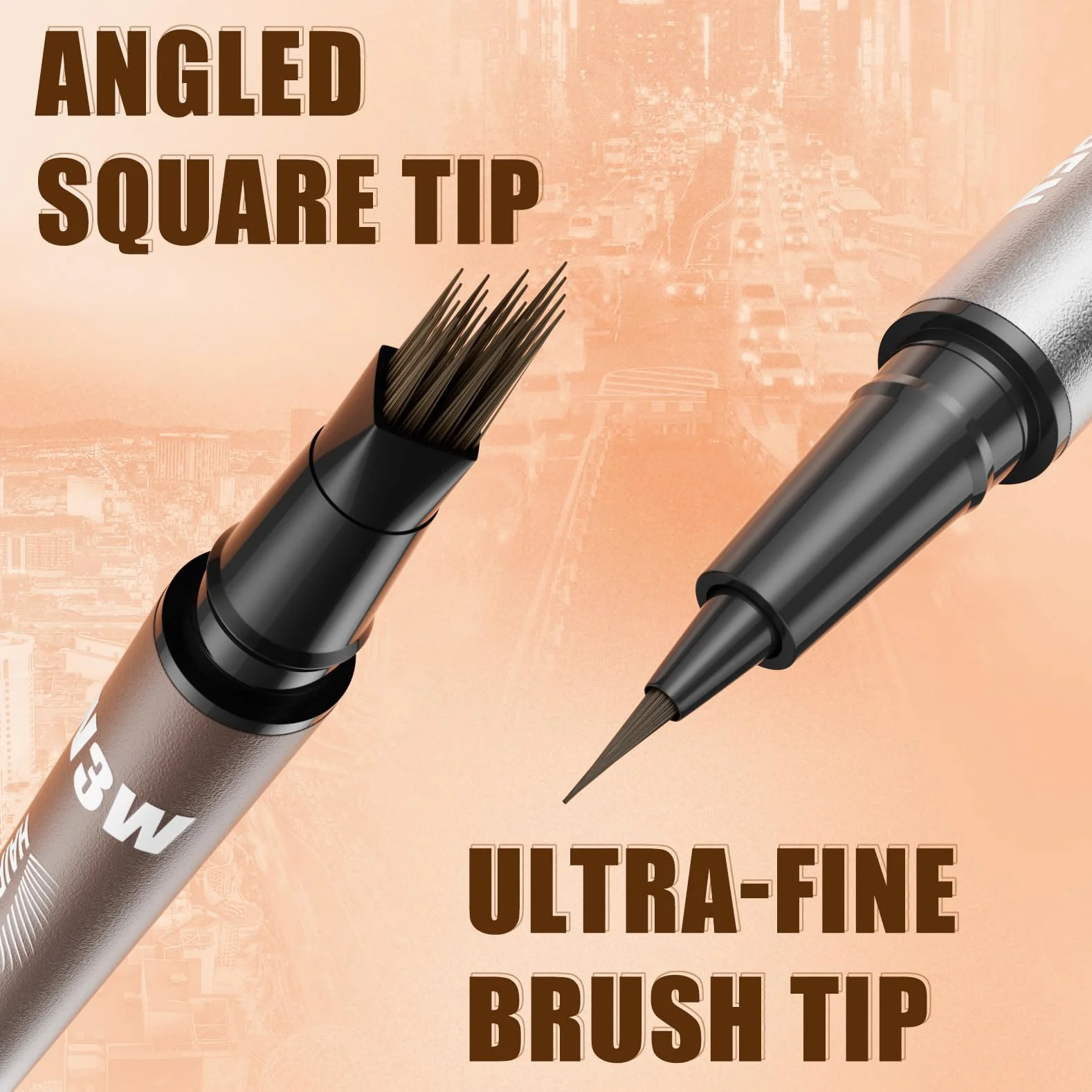 W3W 4D matita sopracciglia make up, penna sopracciglia effetto pelo,matita sopracciglia microblading,waterproof eyebrow pencil,4D Quadrato angolato + Ultra-Fine,02 Medium Brown(Marrone medio)