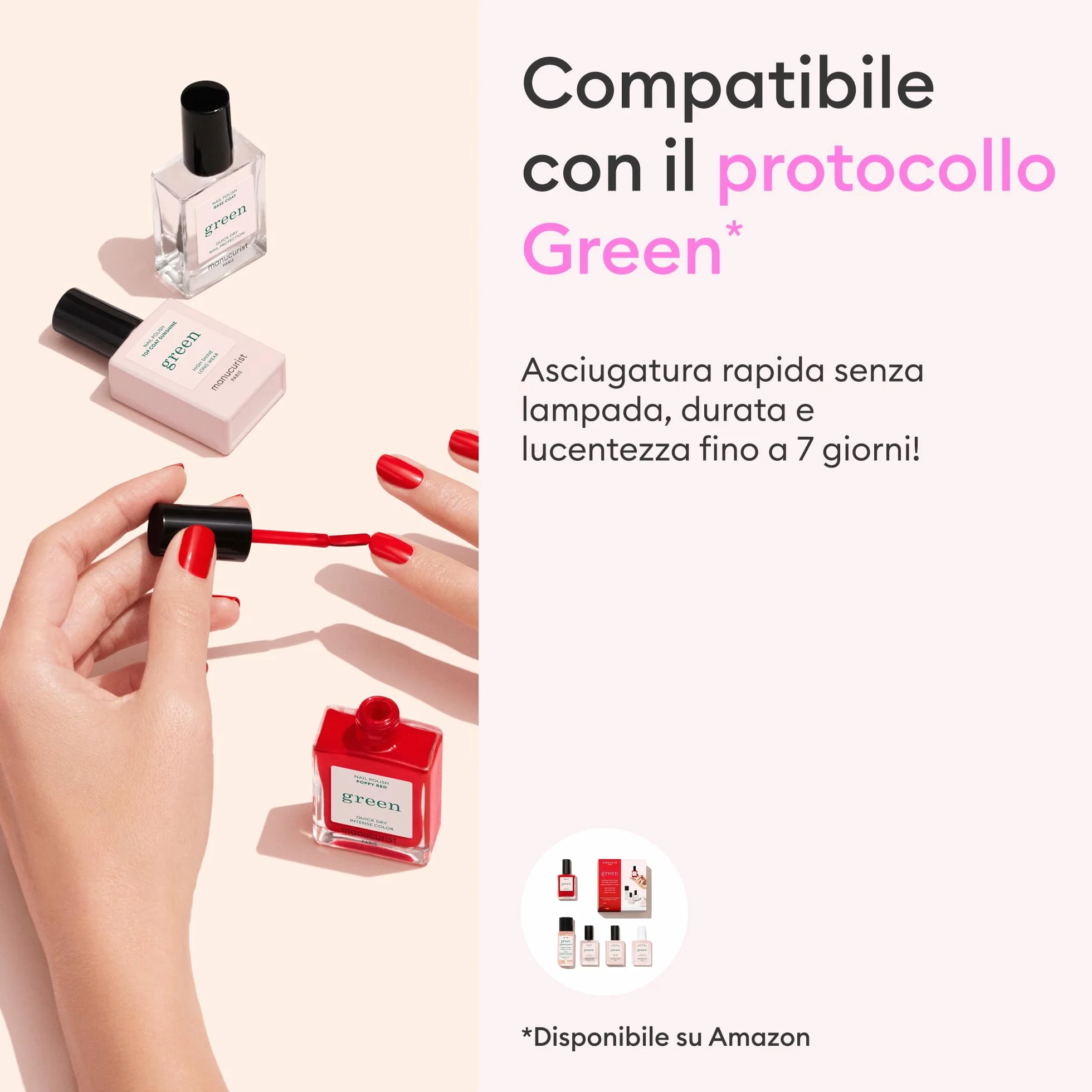 Manucurist Duo Smalti Jelly Green Sugar Plum & Pomme d’Amour Smalto Unghie Traslucido Finish Jelly Semi-Opaco 15 ml