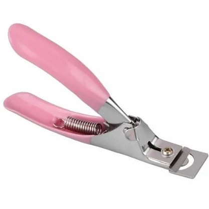 Pink Nail Clipper Manicure Strumento Gel Acrilico Falso Nail Clipper Edge Cutter Tips Professional + 50pcs Bianco Francese