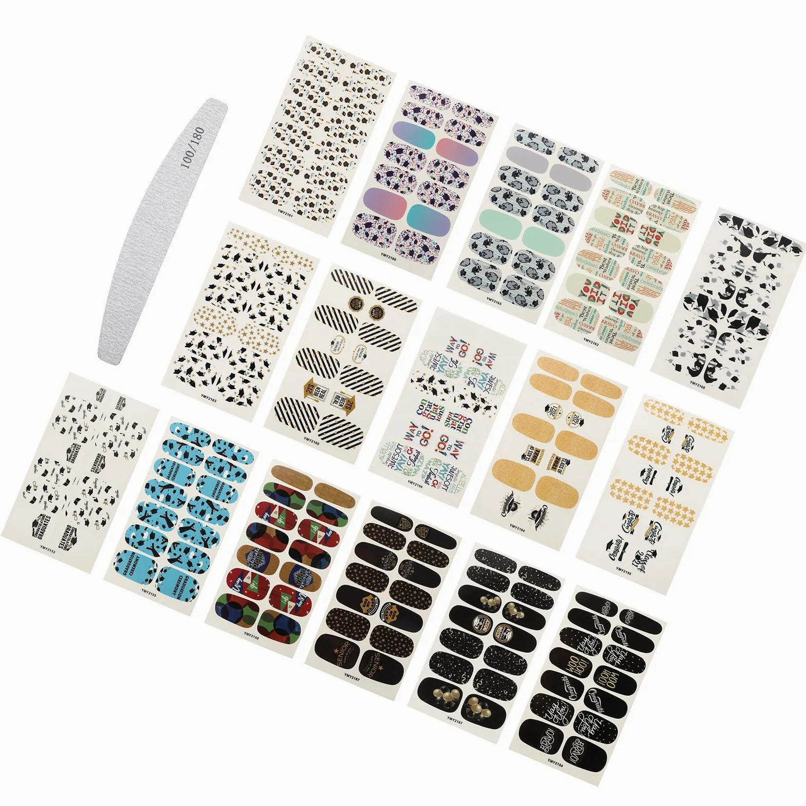 VICASKY 32fogli Adesivi Per Unghie Decorativi Facili Da Applicare Su Unghie Naturali o Artificiali Fantasie Uniche Per Manicure Art Perfetti Per Principianti e Occasioni Speciali