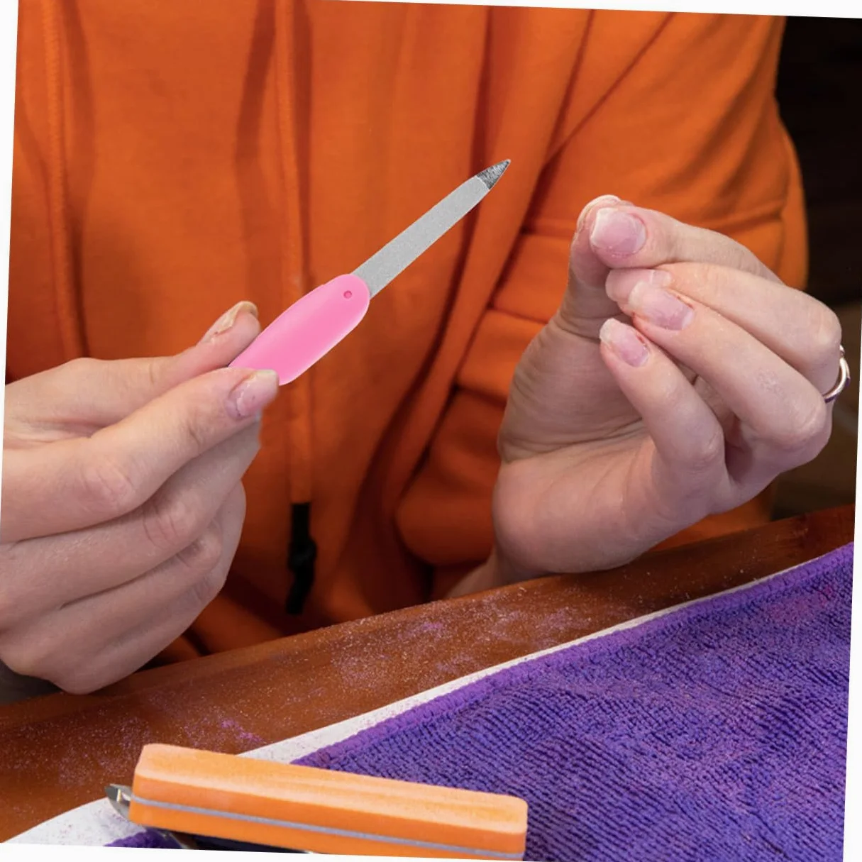 FRCOLOR 8 per Unghie Pieghevoli Mini Limetta Doppia Faccia Lavabile Satinata Design Compatto per Manicure e Pedicure