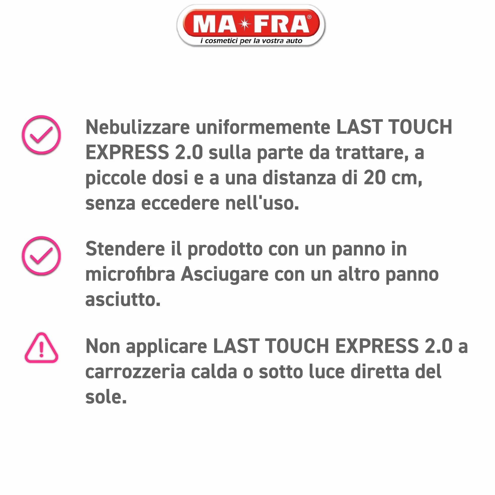 MAFRA Cera Liquida Superveloce 500 ml Last Touch Express 2.0 Rifinitura Carrozzeria Auto