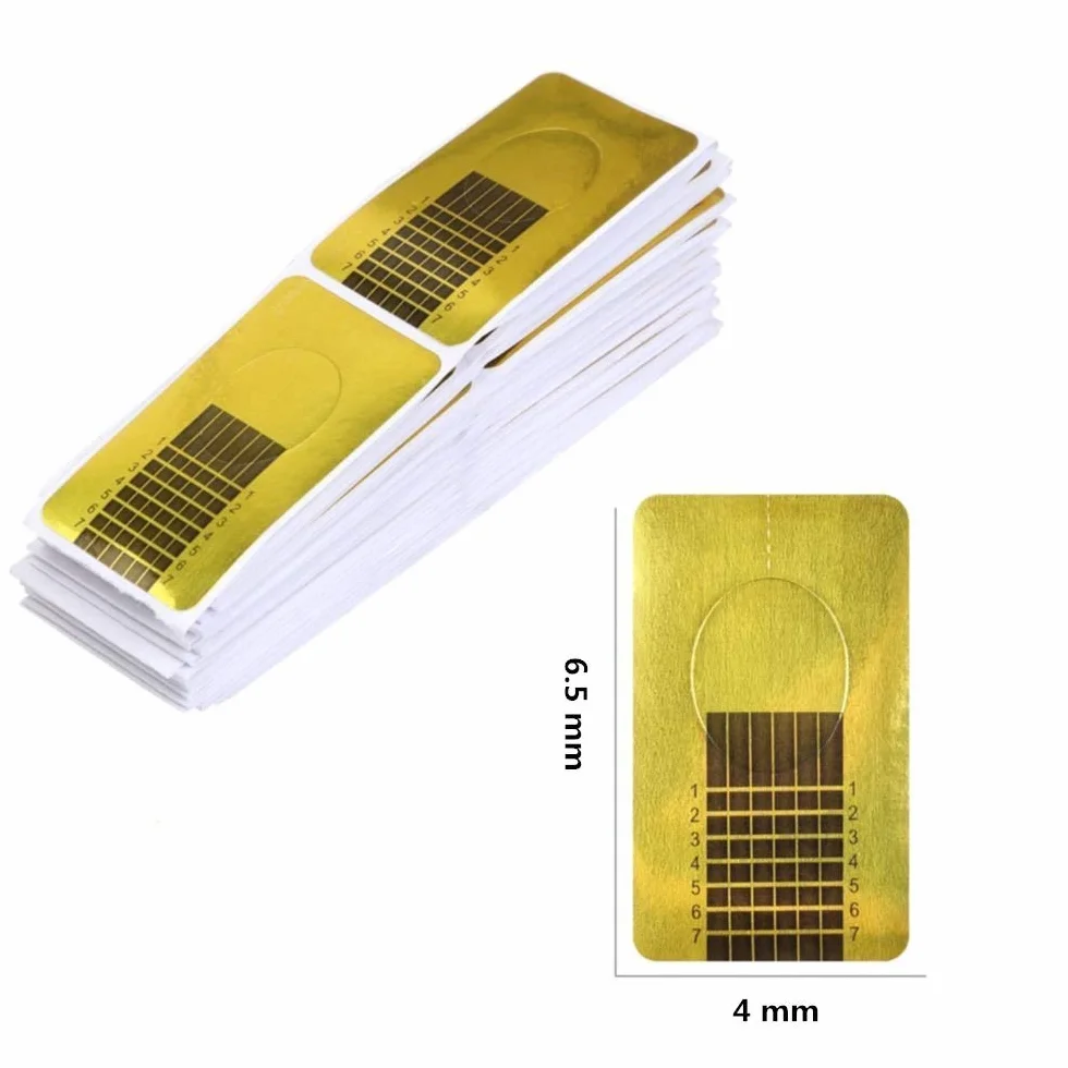 VOARGE Stencil per unghie (200 pezzi), autoadesivi, per unghie in gel e allungamento delle unghie, stencil dorato, autoadesivo, per modellare le unghie finte
