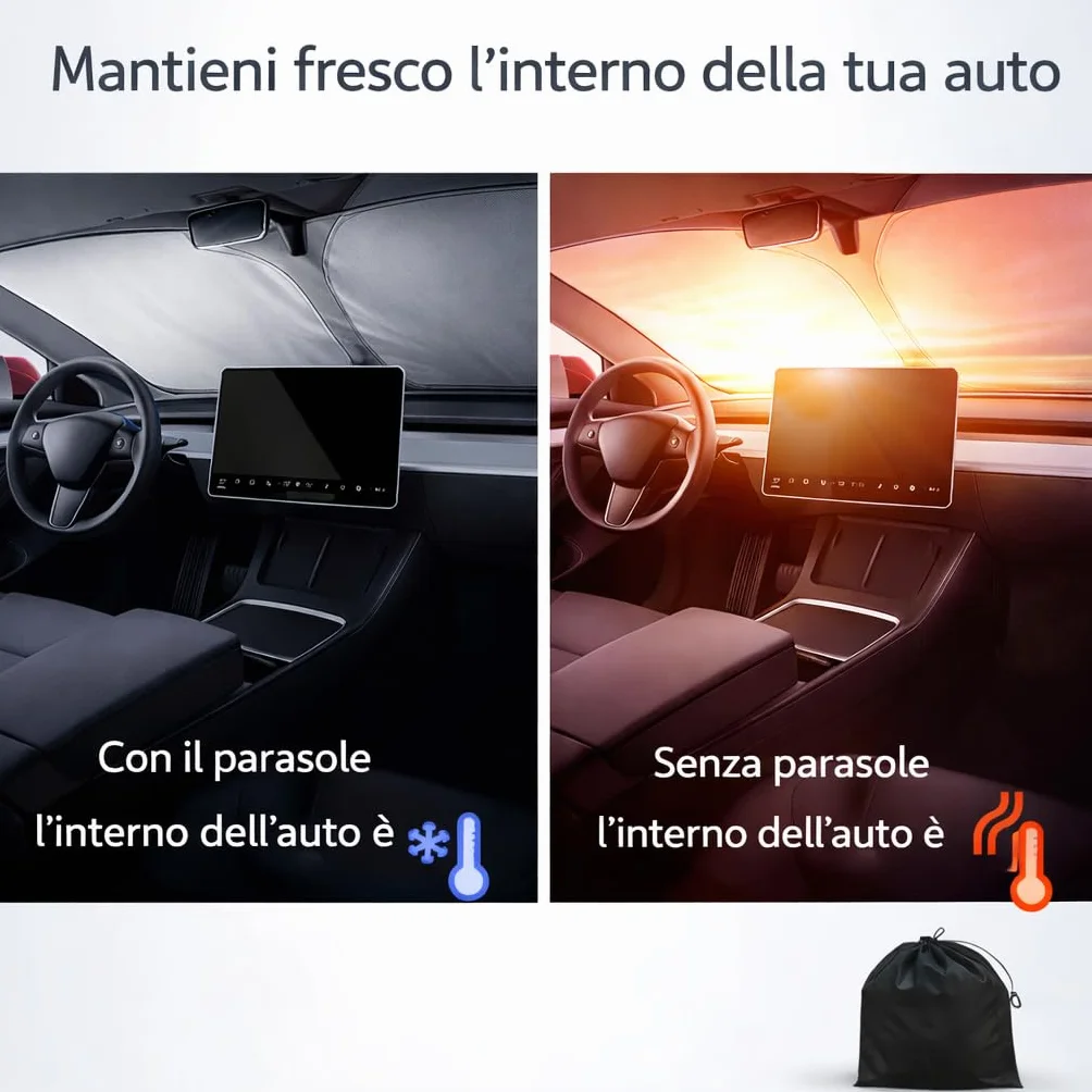 Parasole Auto Parabrezza Universale Protezione UV Anti Calore 145x80 cm
