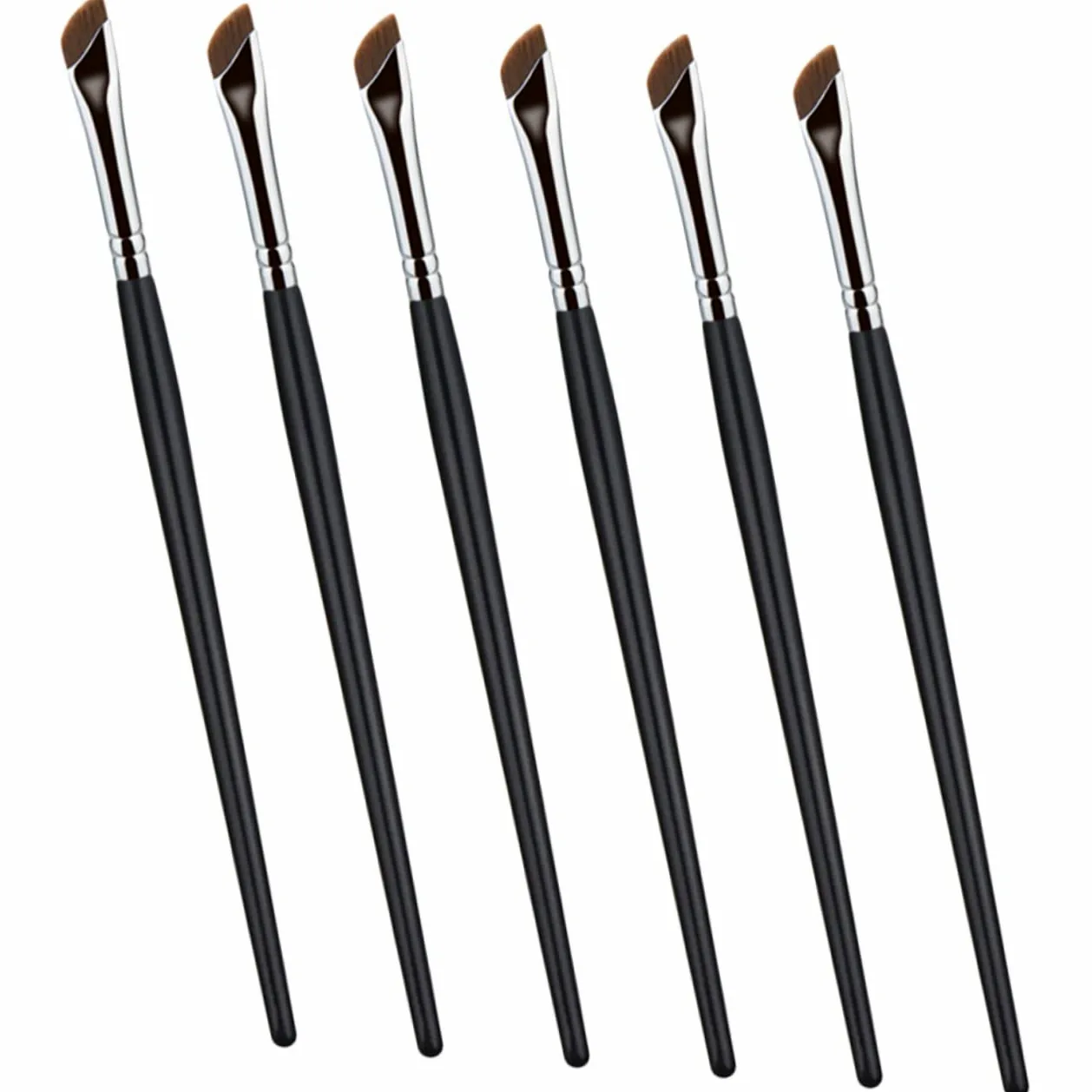 minkissy 30pezzi Pennelli Per Trucco Occhi Spazzole Angolate Per Ombretto Eyeliner e Con Manico Ergonomico Per Applicazione Facile e Comfort