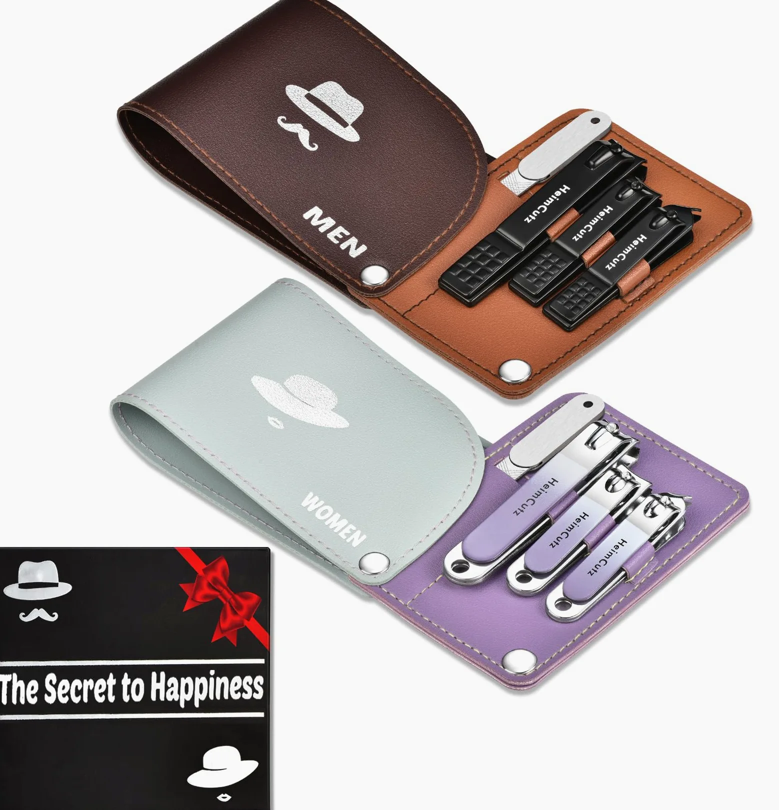 Set di tagliaunghie per unghie dei piedi, set separato per uomini e donne, tagliaunghie da viaggio per adulti, regalo di nozze, regalo di fidanzamento per coppie