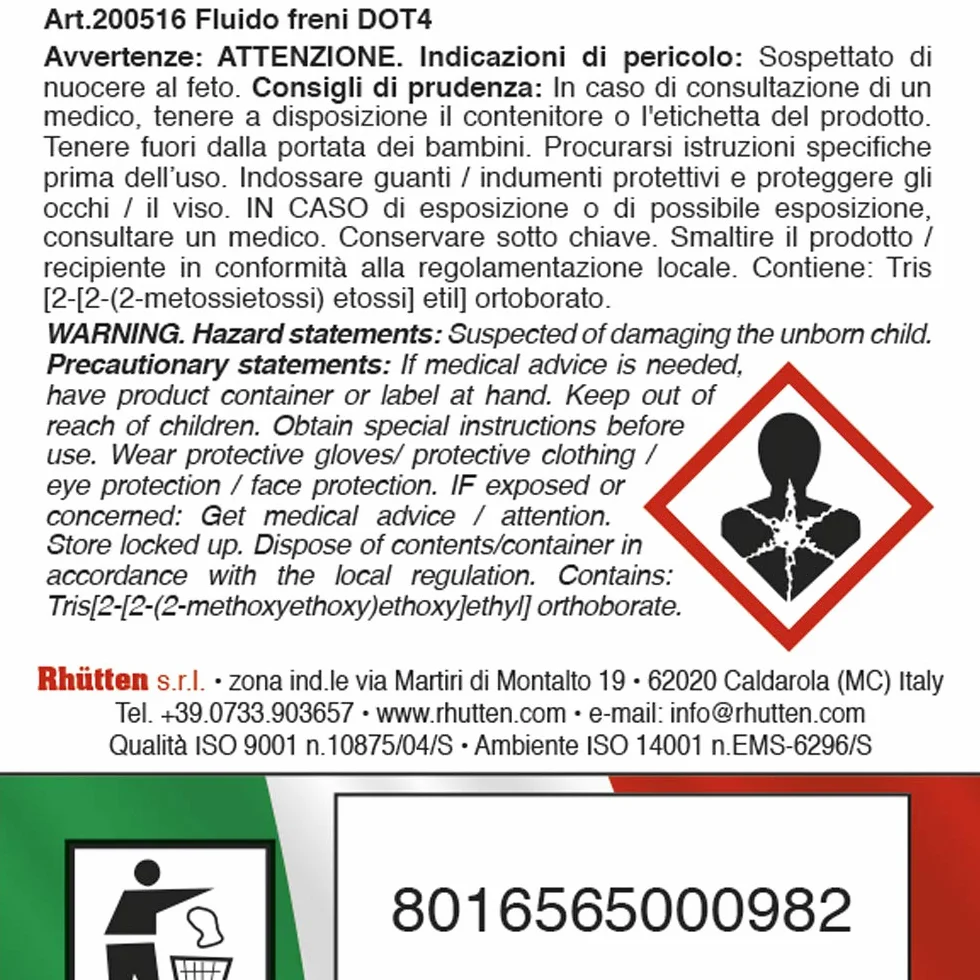 FLUIDO FRENI DOT 4 250ml
