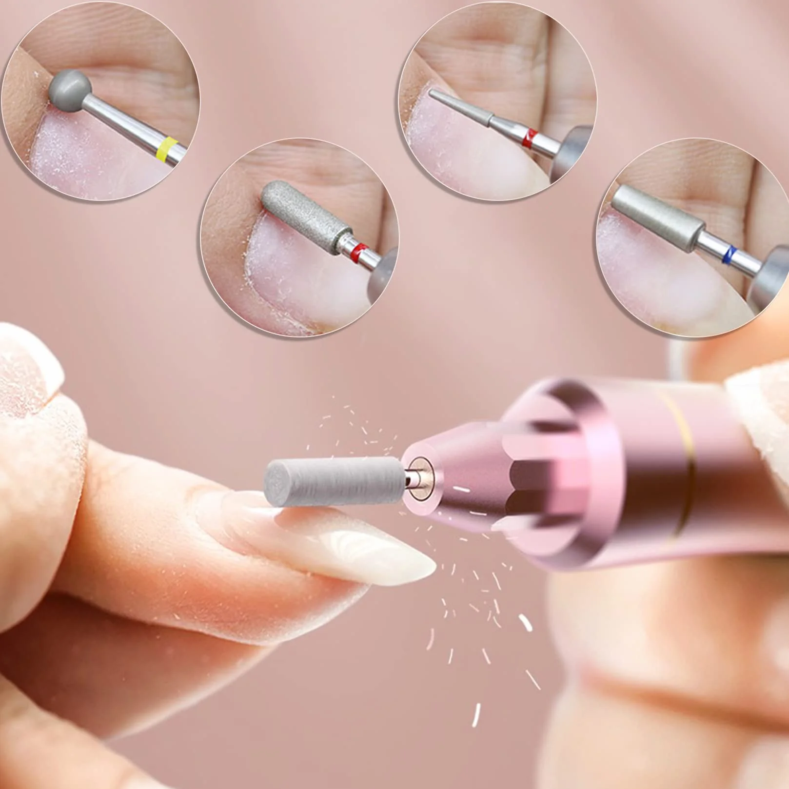 Punte Fresa Unghie Homeet 30pcs Set Acciaio al Tungsteno Diamante per Trapano Elettrico