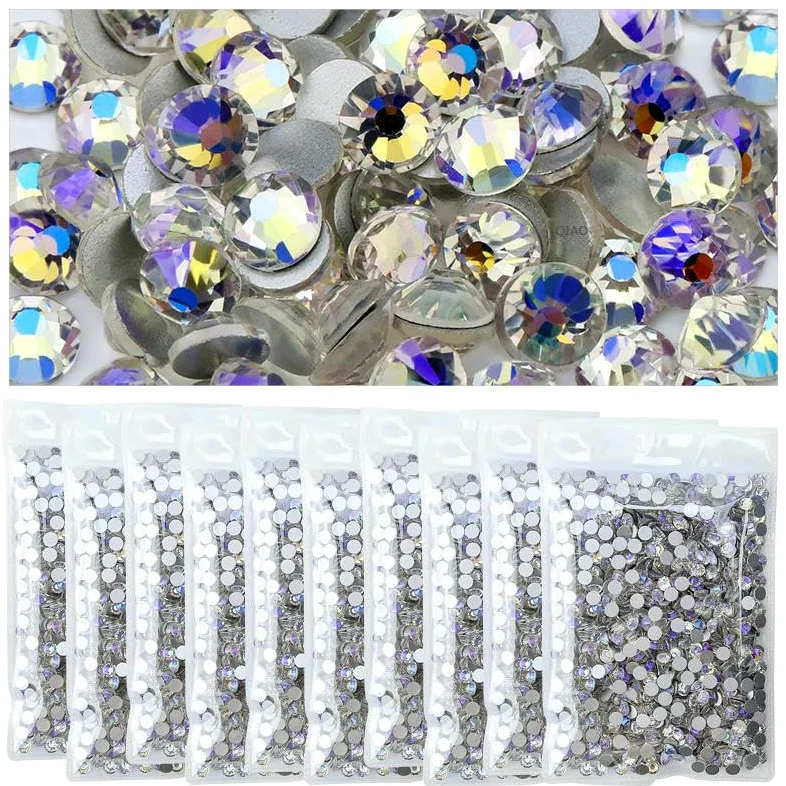 Vendita all'ingrosso di strass per vestiti fai da te, decorazioni per unghie con strass a retro piatto, cristalli AB, glitter per il viso, pietre decorative - viola chiaro